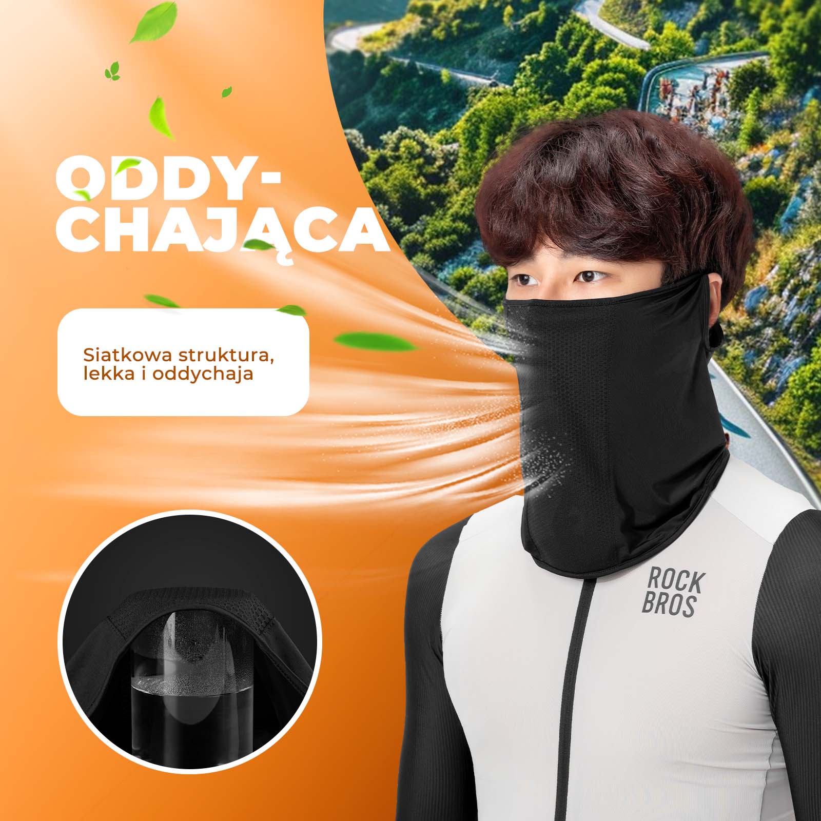 ROCKBROS Letnia Maska Balaclava Wielofunkcyjna Szybkoschnąca Oddychająca Unisex - Image 12