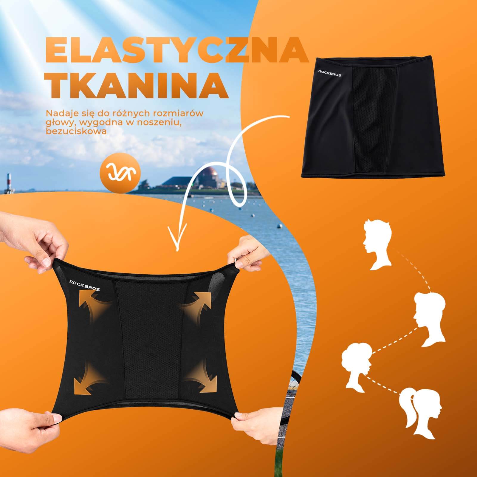 ROCKBROS Letnia Maska Balaclava Wielofunkcyjna Szybkoschnąca Oddychająca Unisex - Image 13