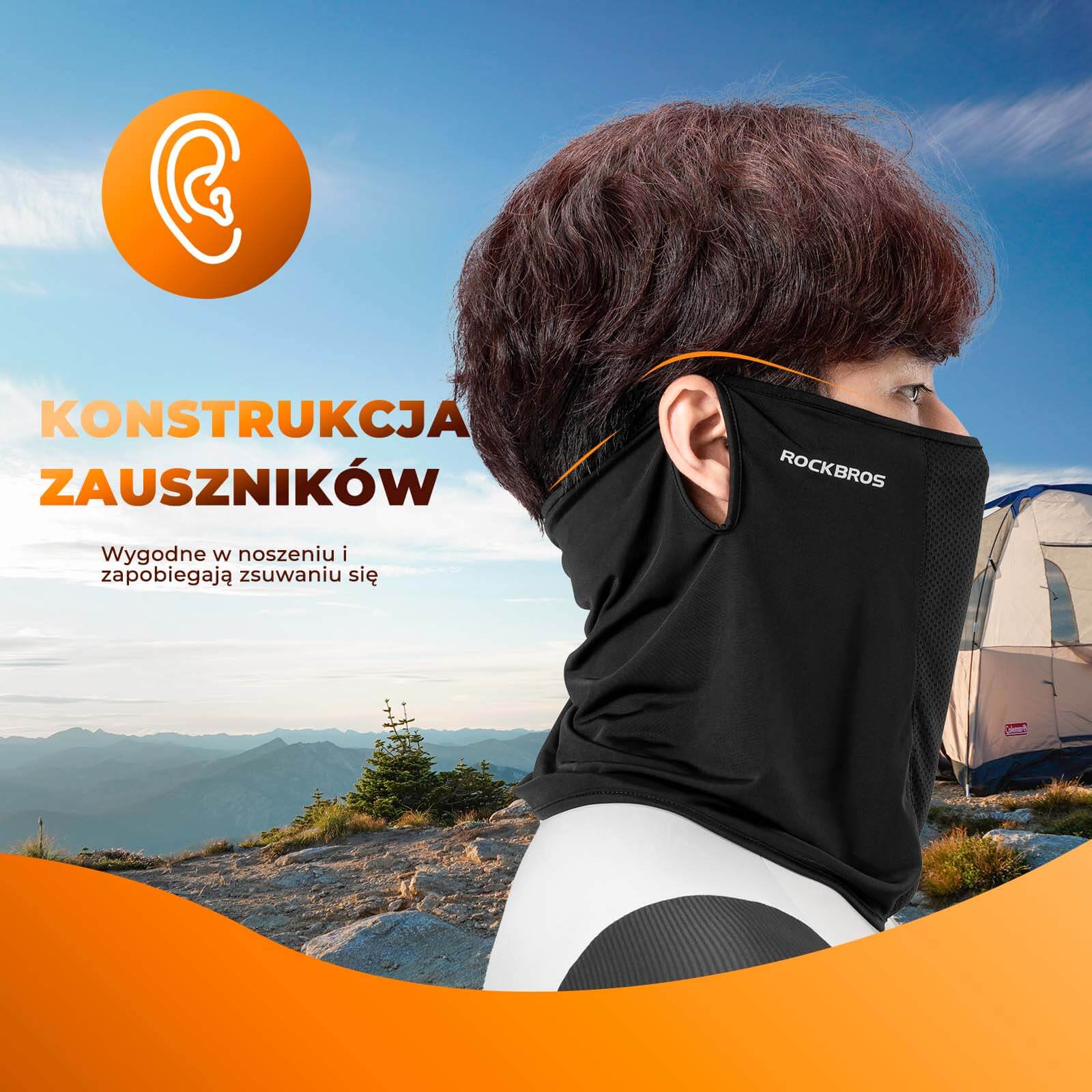 ROCKBROS Letnia Maska Balaclava Wielofunkcyjna Szybkoschnąca Oddychająca Unisex - Image 14