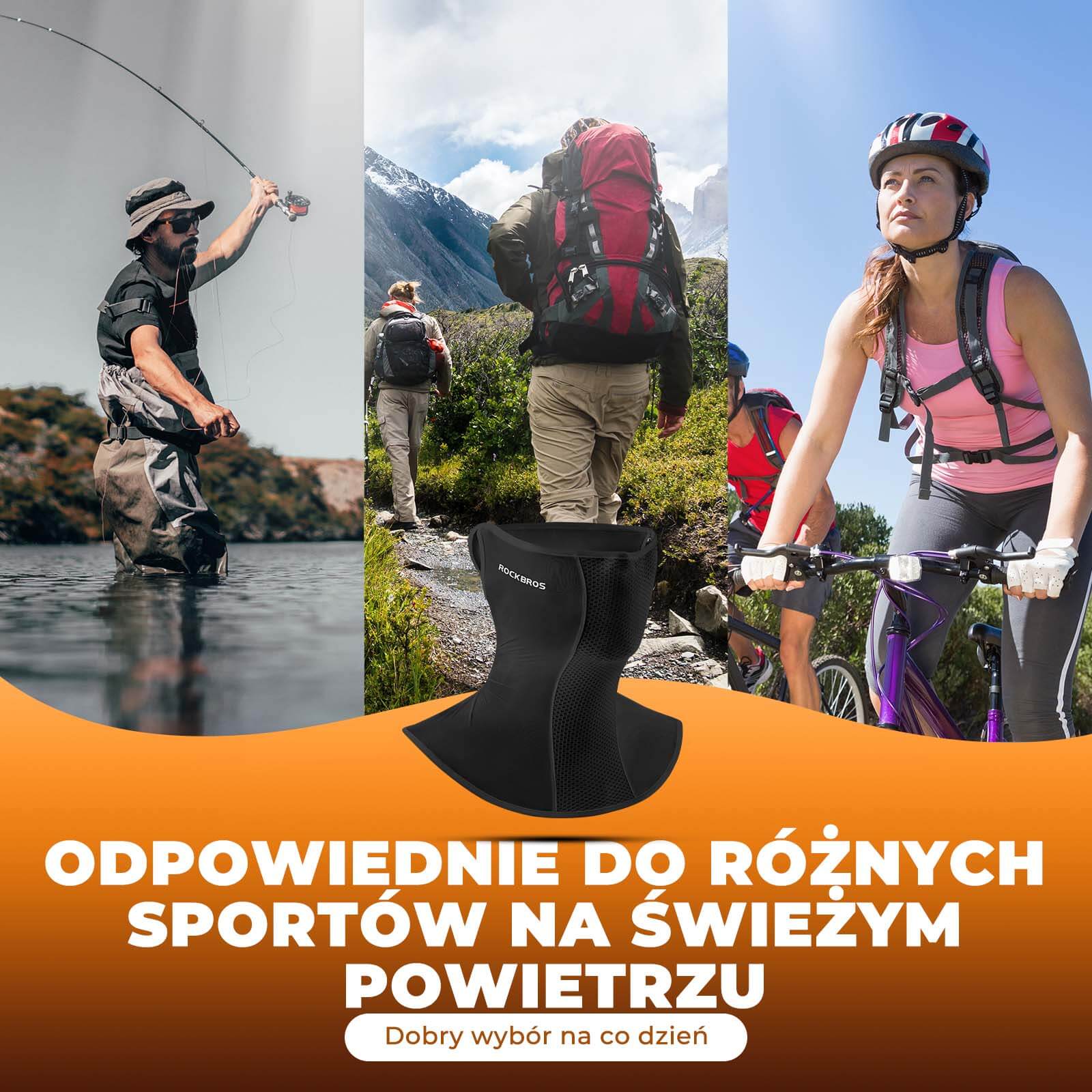 ROCKBROS Letnia Maska Balaclava Wielofunkcyjna Szybkoschnąca Oddychająca Unisex - Image 16