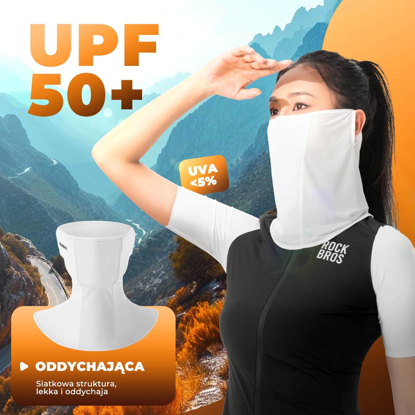 ROCKBROS Letnia Maska Balaclava Wielofunkcyjna Szybkoschnąca Oddychająca Unisex - Image 3
