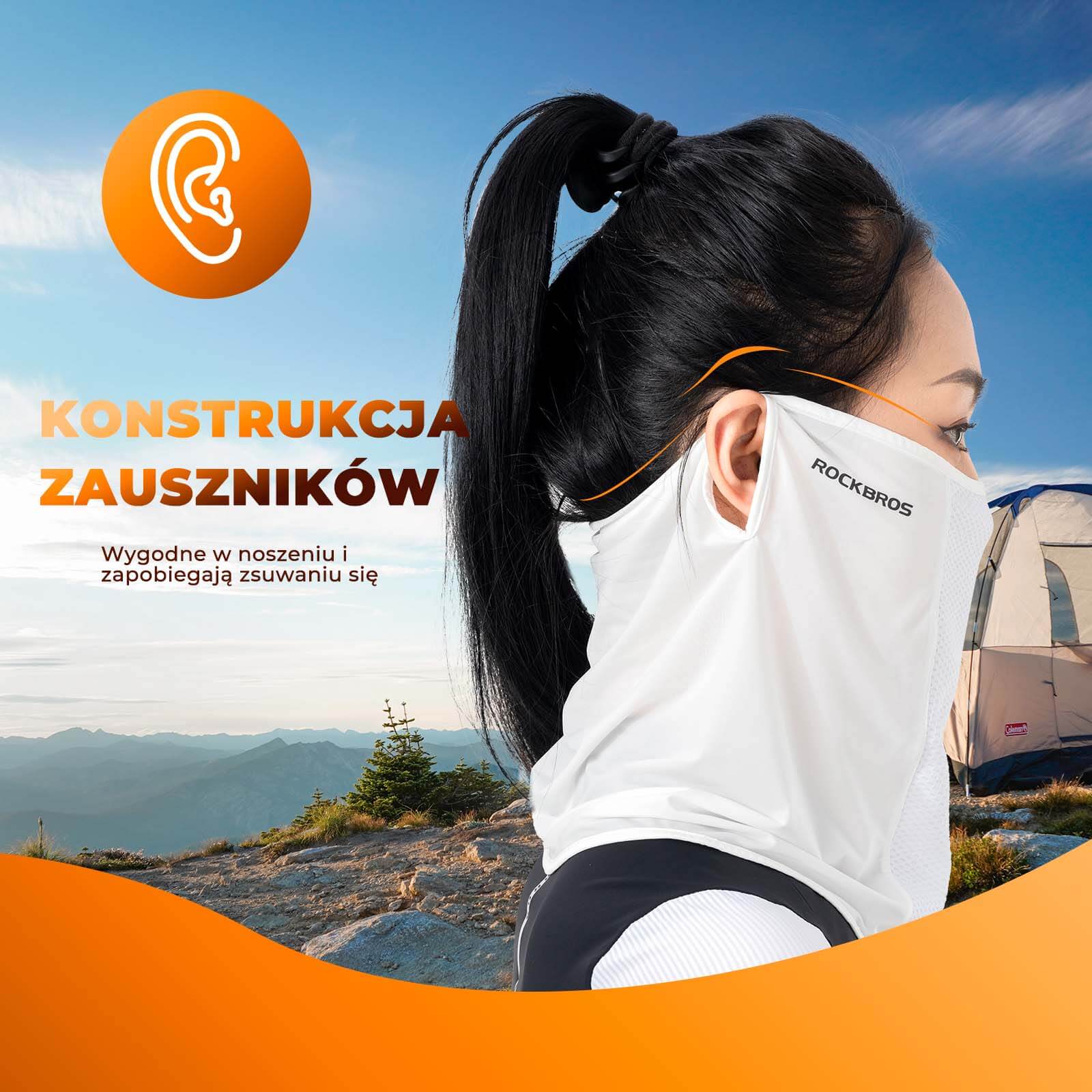 ROCKBROS Letnia Maska Balaclava Wielofunkcyjna Szybkoschnąca Oddychająca Unisex - Image 6