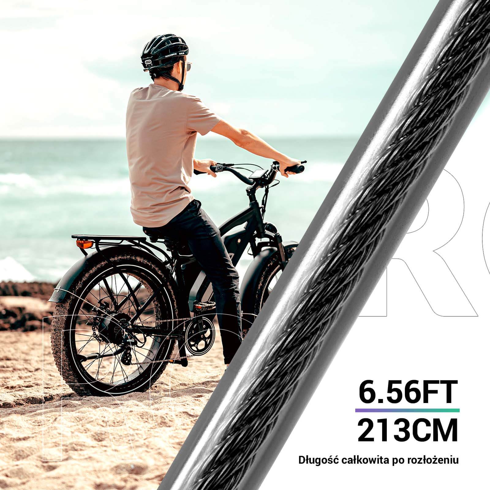Linka Stalowa Zabezpieczająca 2 m do Roweru Motocykla Skutera Wózka - Image 5