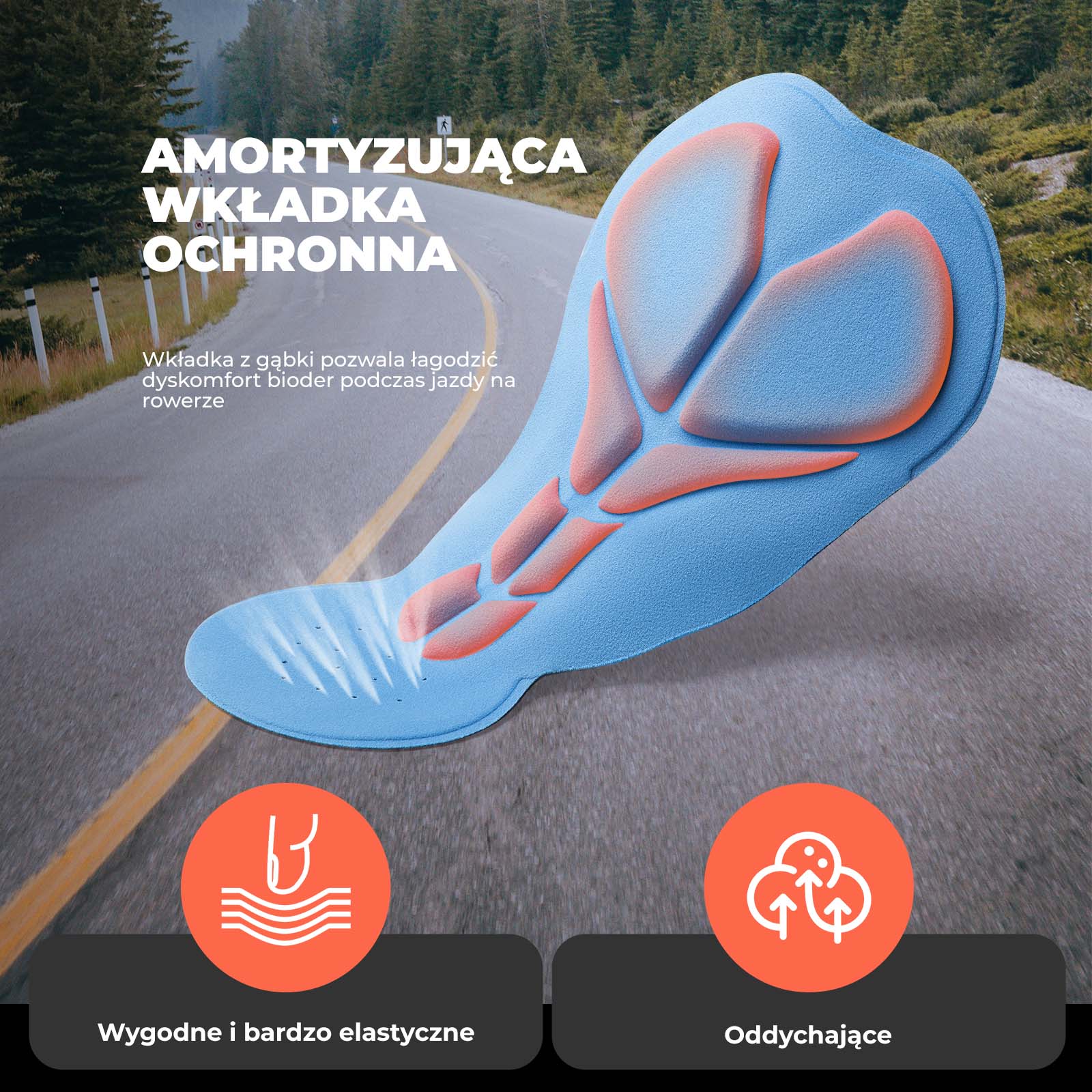 ROCKBROS Męskie Spodnie Rowerowe Wyściełane Długie Kompresyjne Spodnie z Kieszeniami S-4XL - Image 4