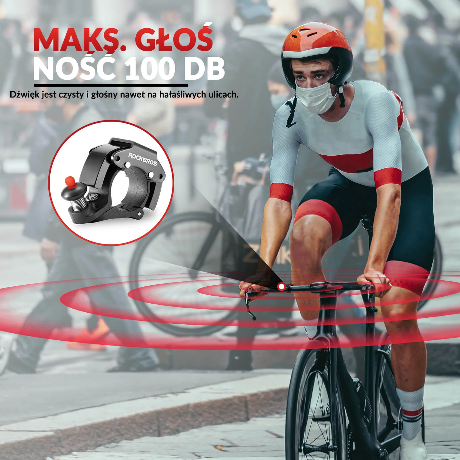 Dzwonek Rowerowy na Kierownicę 22,2mm Głośny 100db -LD-R - Image 3