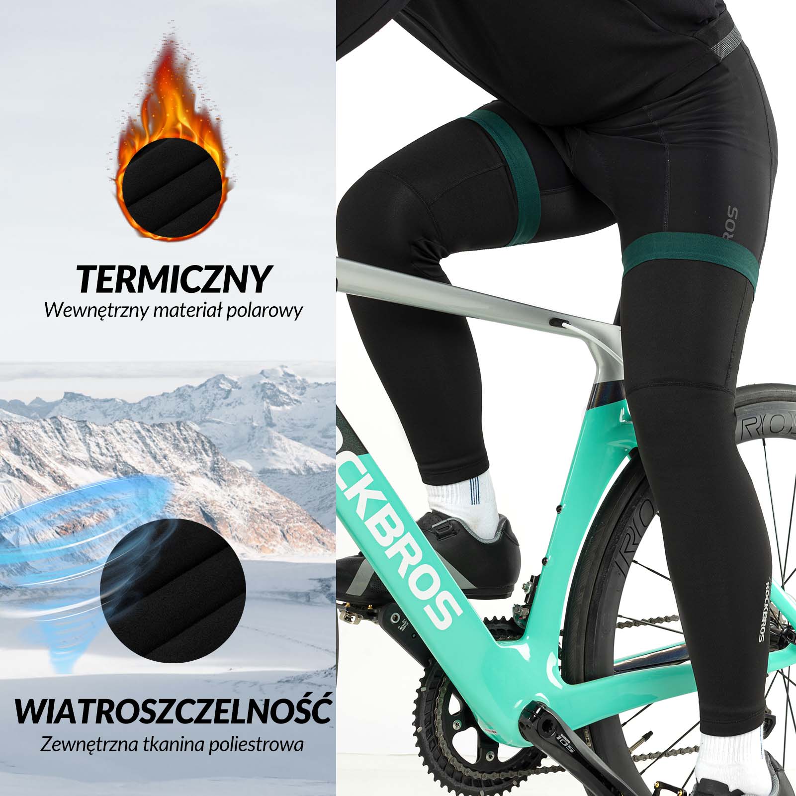 ROCKBROS Ochraniacze Sportowe na Ręce Ocieplacze Rękawy Wiatroodporne Długie unisex - Image 11