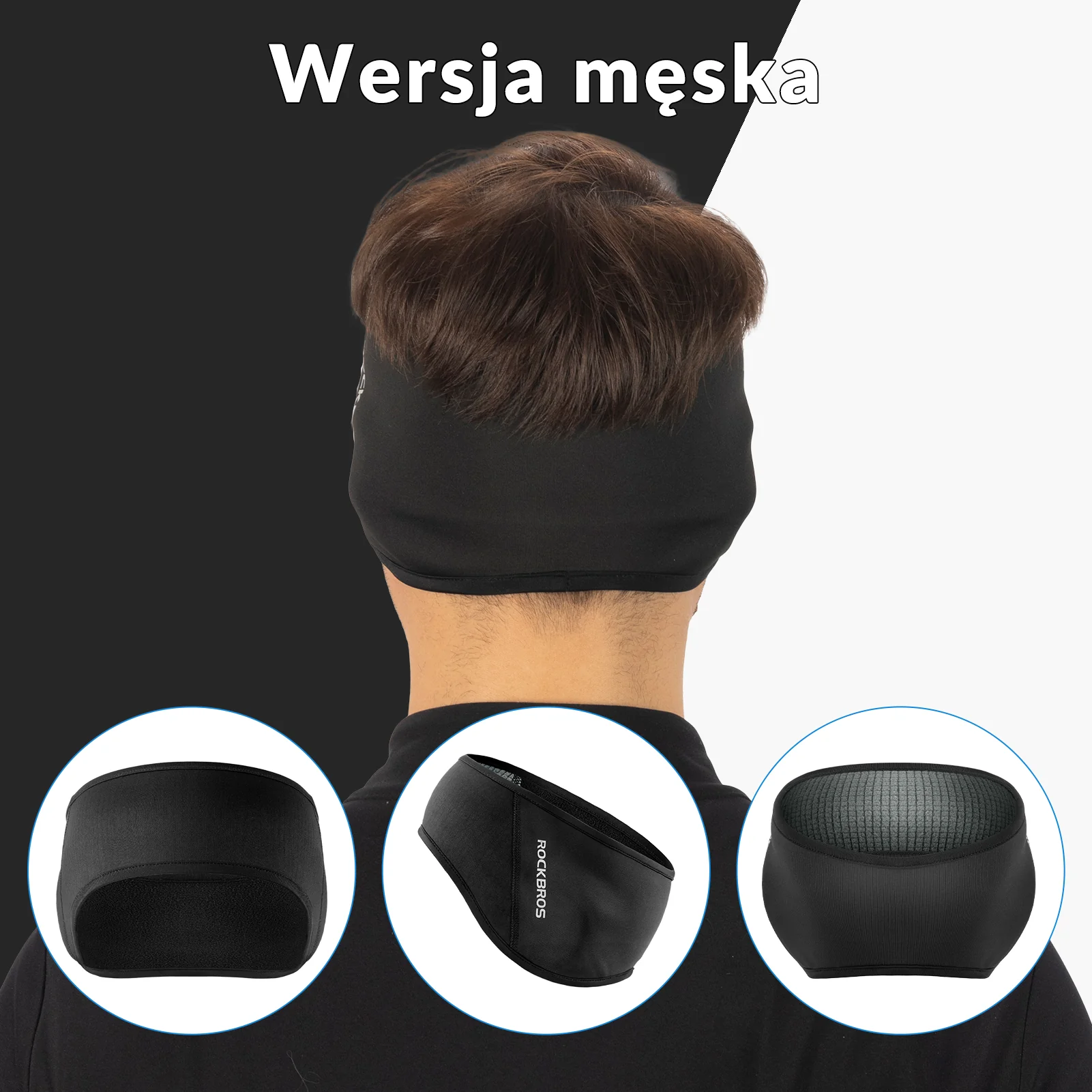 Ocieplana Opaska na Głowę Sportowa Zimowa Termiczna Męska Damska - Image 12