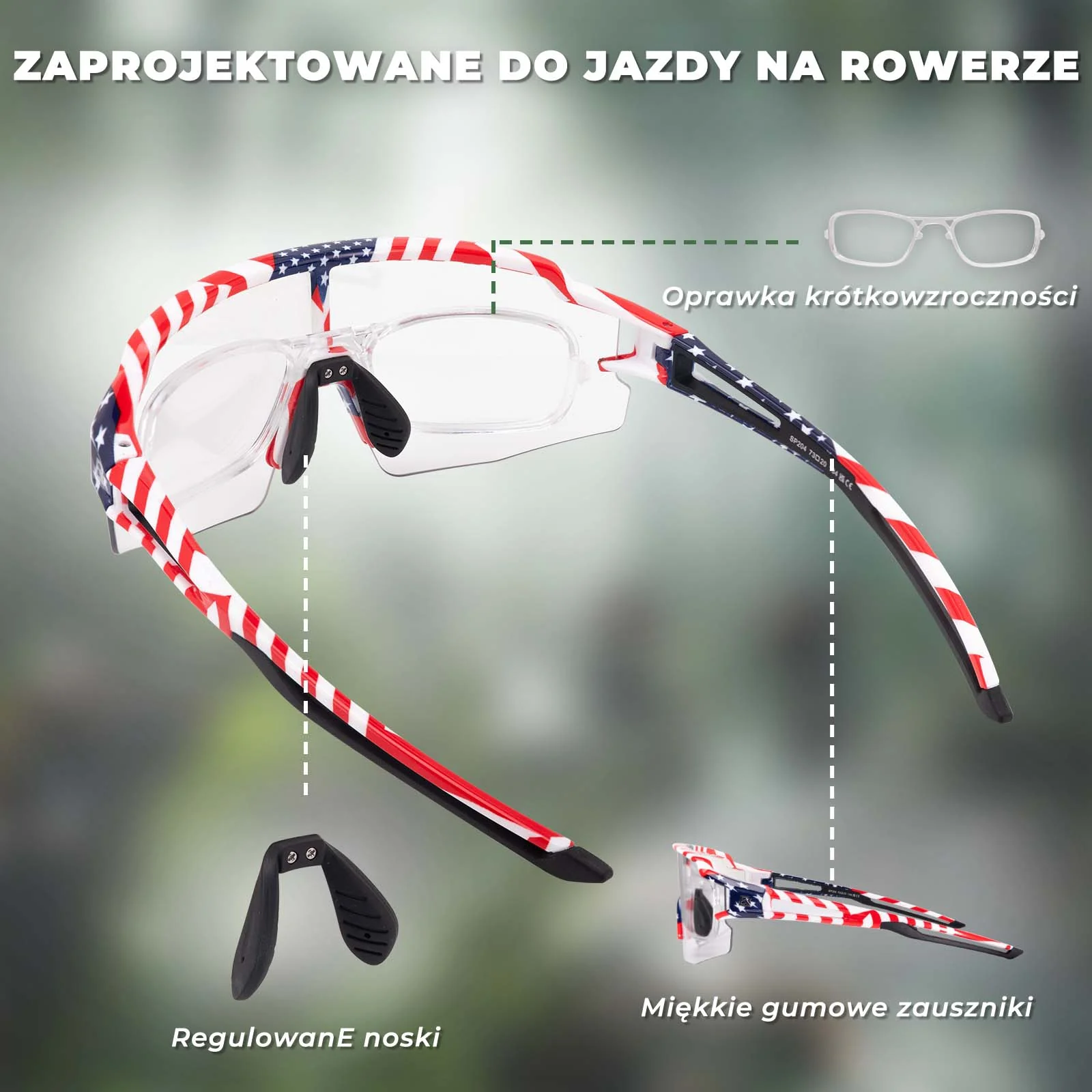 ROCKBROS Malowane Okulary Rowerowe Fotochromowe Okulary Kolarskie Wiatroszczelne UV400 - Image 10