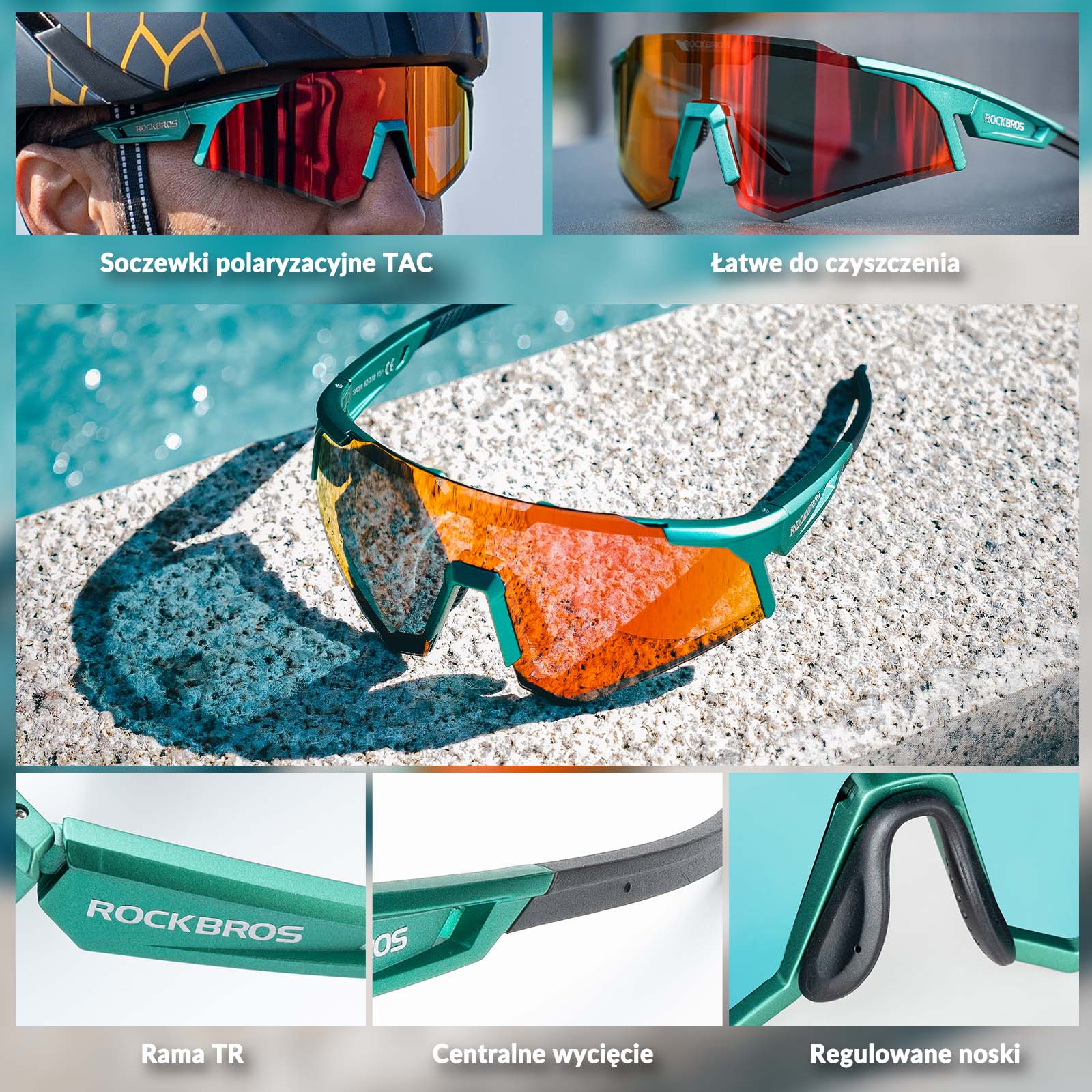 ROCKBROS Okulary Rowerowe Polaryzacyjne Okulary Ochronne UV400 - Image 10