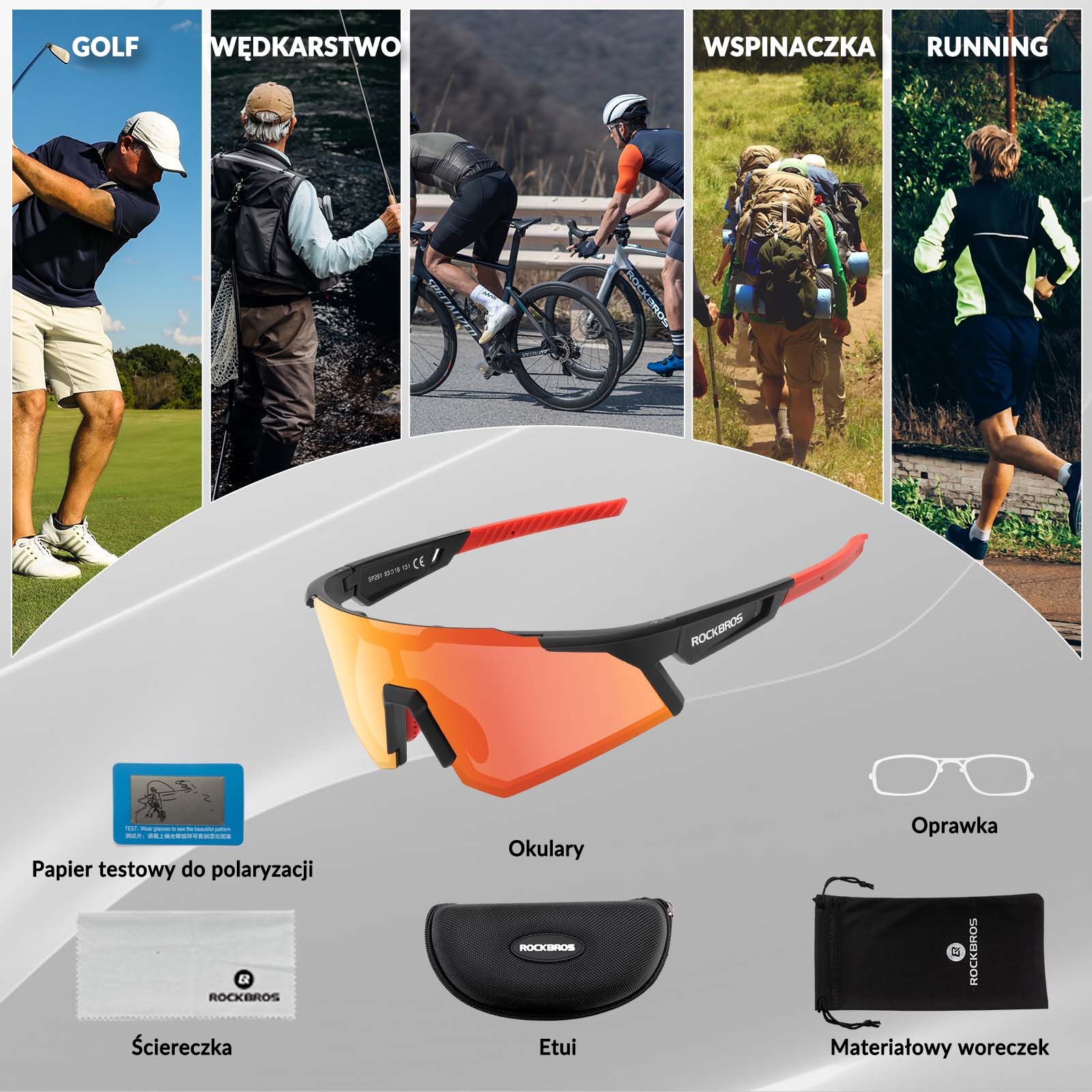 ROCKBROS Okulary Rowerowe Polaryzacyjne Okulary Ochronne UV400 - Image 6
