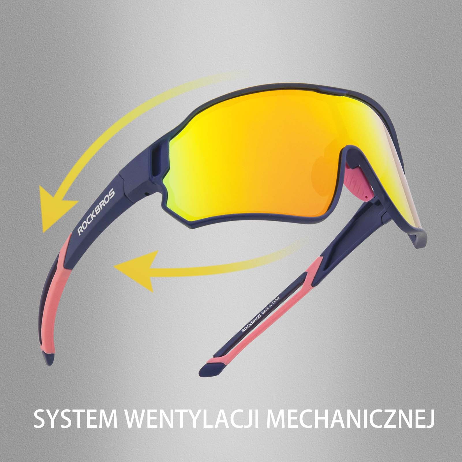 ROCKBROS Okulary Rowerowe Przeciwsłoneczne Kolarskie Polaryzacja Ochrona UV - Image 6