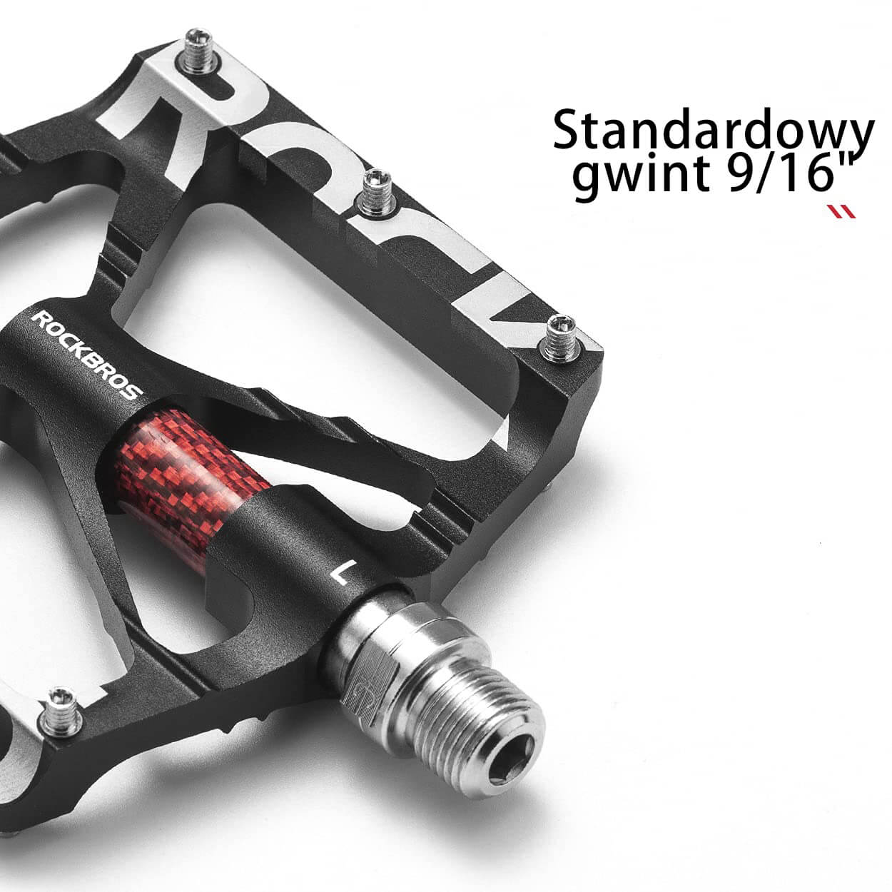 Pedały Rowerowe 9/16" Aluminiowe Antypoślizgowe z Uszczelnionymi Łożyskami -K307T - Image 4