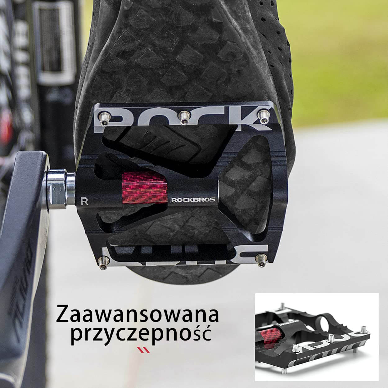 Pedały Rowerowe 9/16" Aluminiowe Antypoślizgowe z Uszczelnionymi Łożyskami -K307T - Image 5