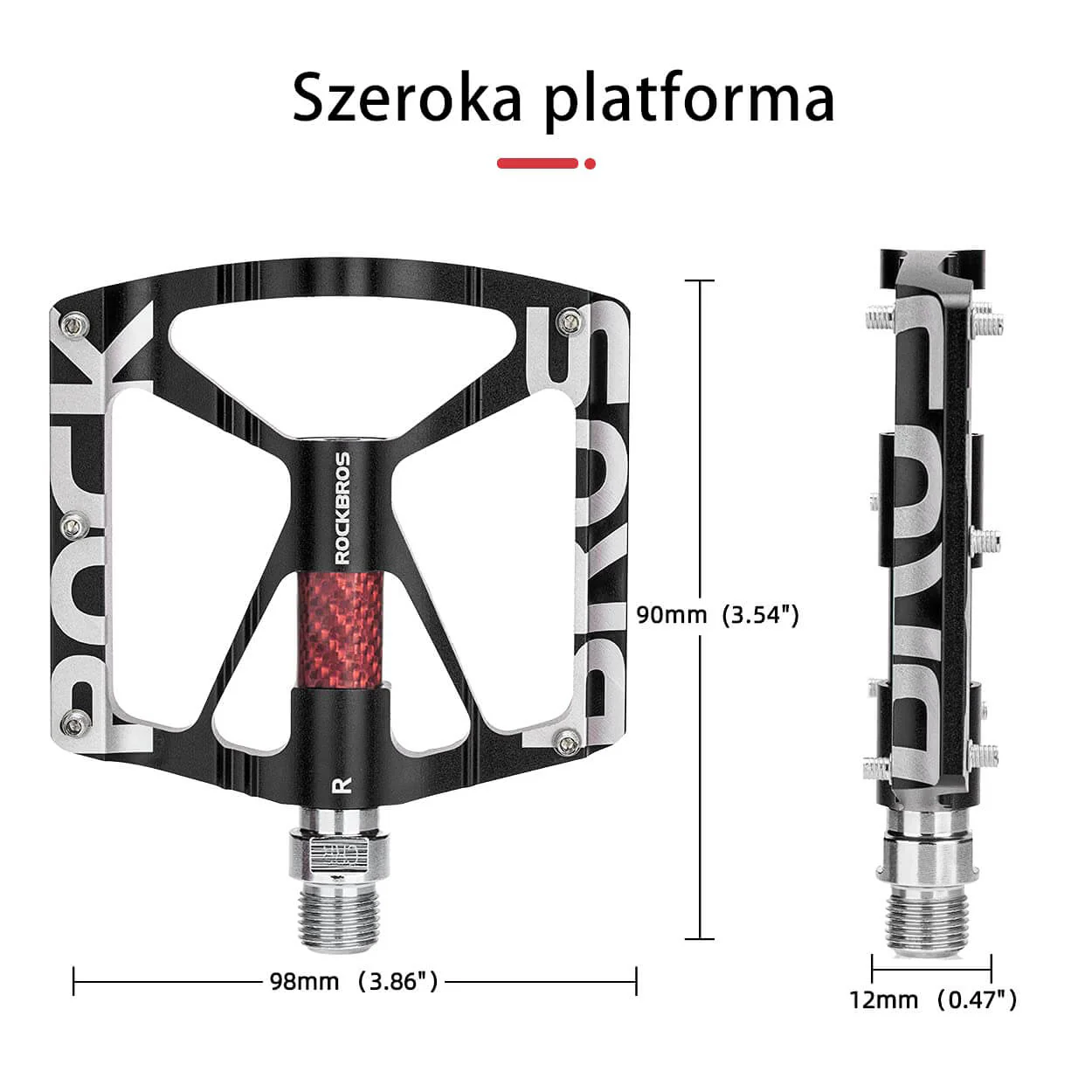 Pedały Rowerowe 9/16" Aluminiowe Antypoślizgowe z Uszczelnionymi Łożyskami -K307T - Image 6