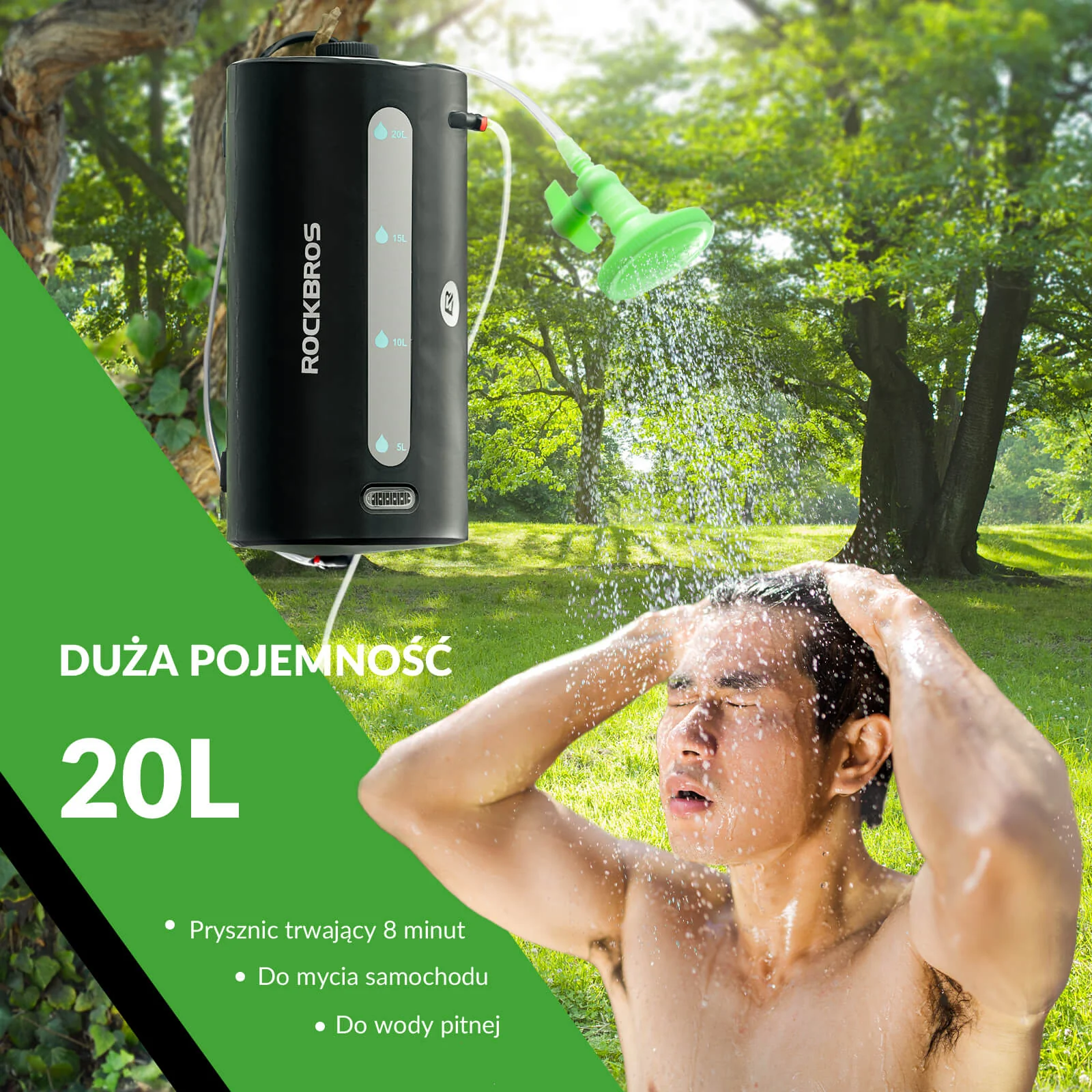 Prysznic Kempingowy z Pompą i Słuchawką Prysznicową -AS-099 - Image 3
