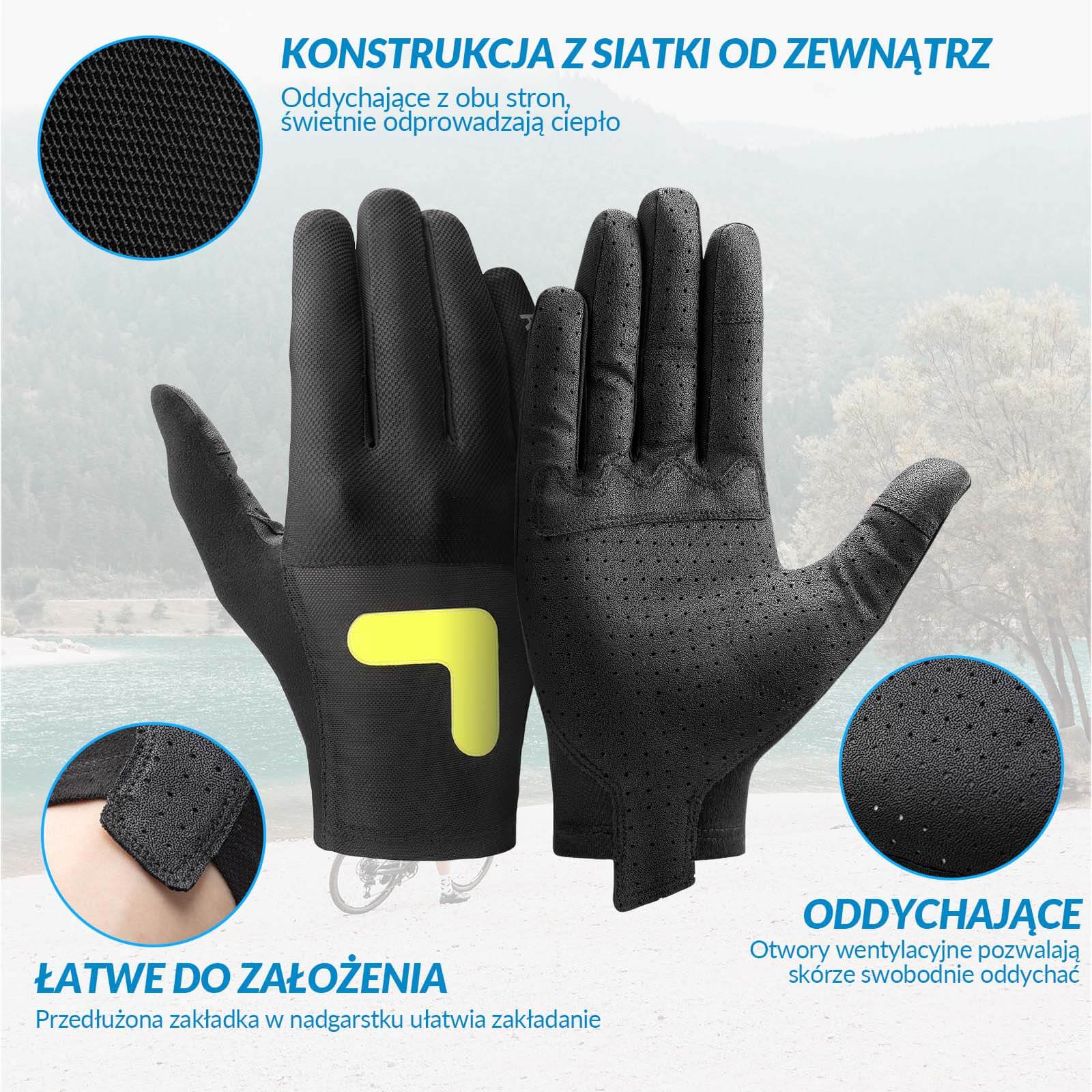 Rękawice Rowerowe Długie Dotykowe Wiosna Jesień - Image 6