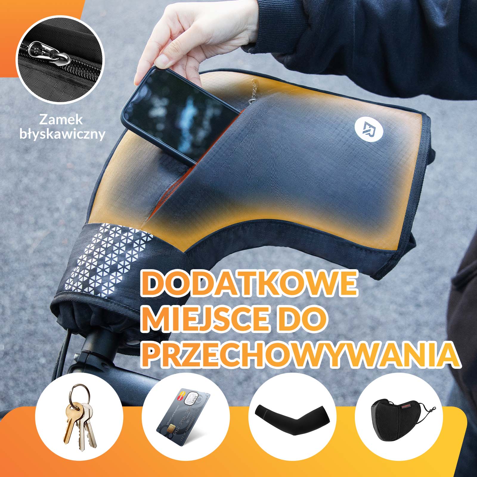 ROCKBROS Rękawice Rowerowe Ocieplacz na Kierownicę Zimowe Termiczne Wodoodporne - Image 5