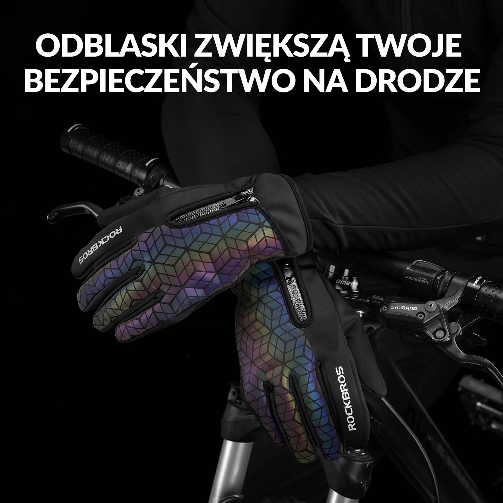 Rękawice Zimowe Rękawiczki Rowerowe Dotykowe Antypoślizgowe Unisex - Image 9