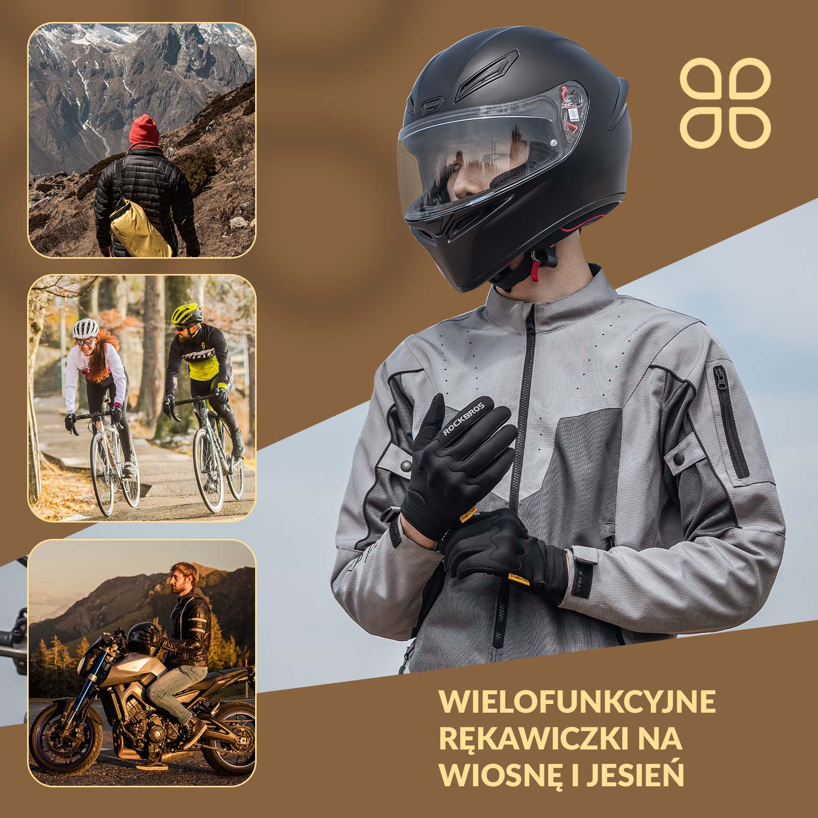Rękawiczki Rowerowe Antypoślizgowe i Wiatroszczelne Długopalczaste na Wiosnę i Jesień - Image 7