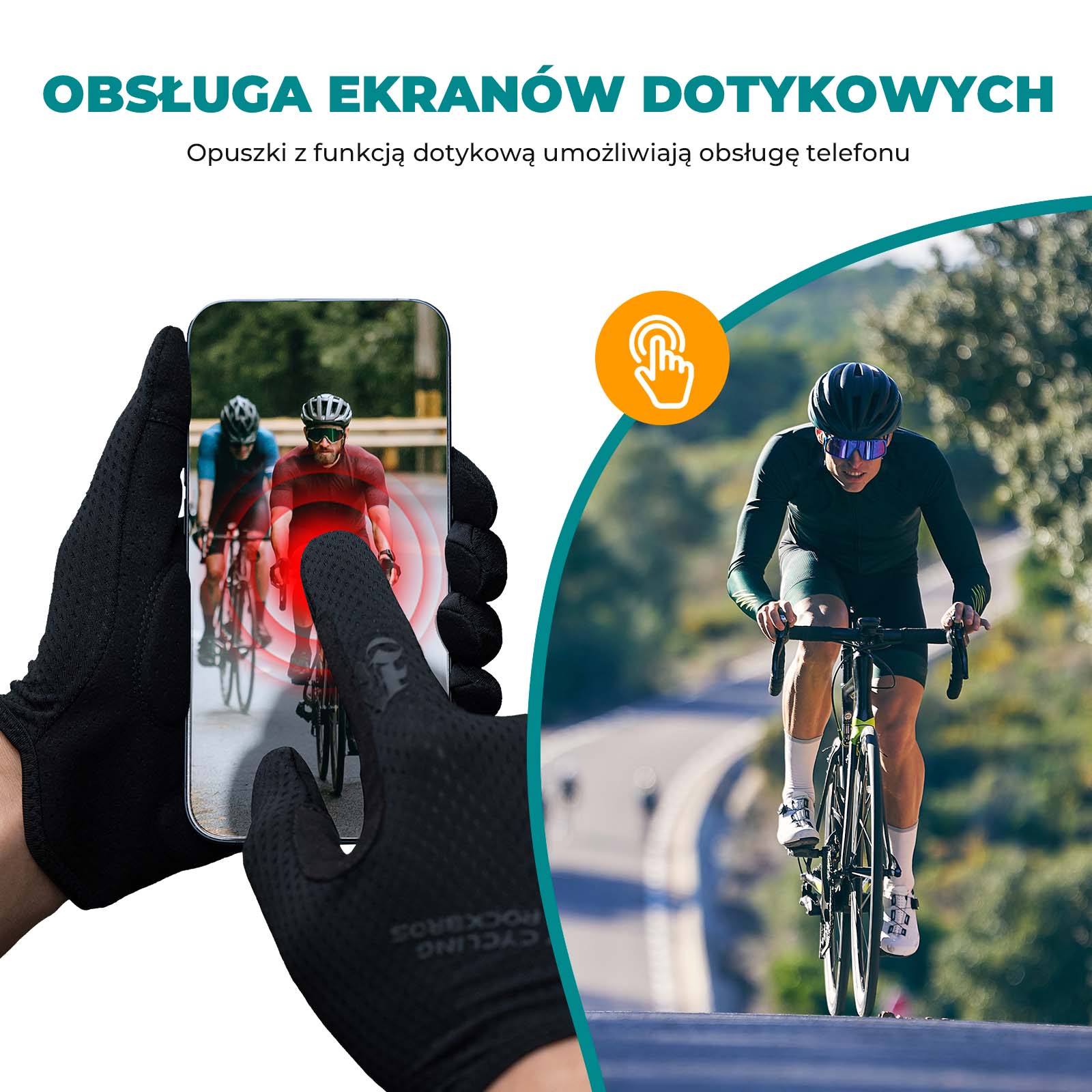 Rękawiczki Rowerowe na Wiosnę Lato Długie Rękawiczki Dotykowe - Image 6
