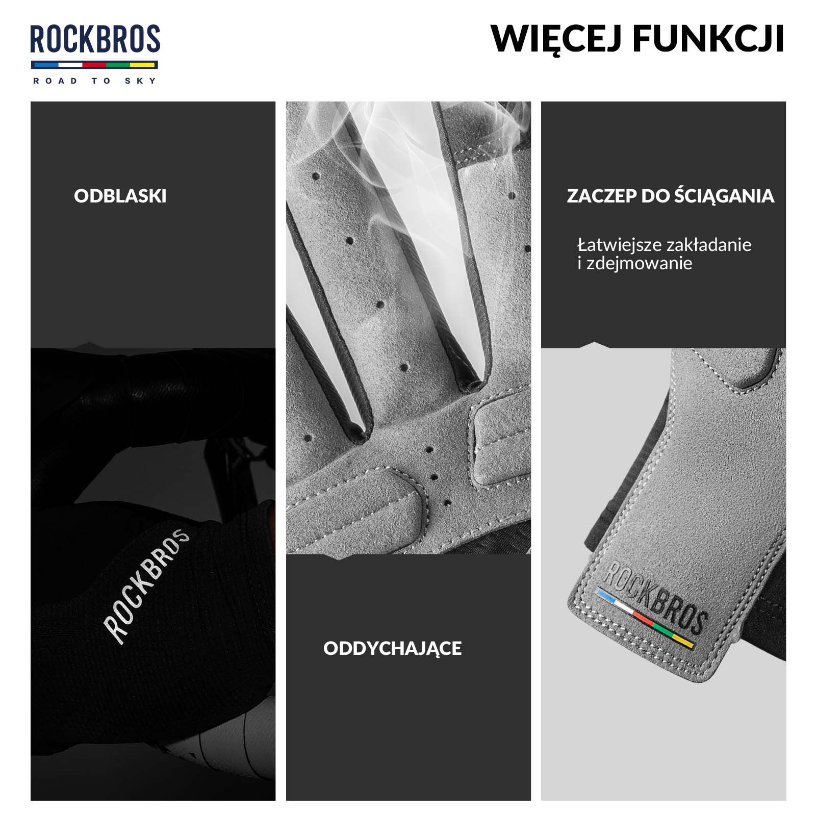 Rękawiczki Rowerowe Pełne Palce Dotykowe Oddychające Unisex Lato - Image 11