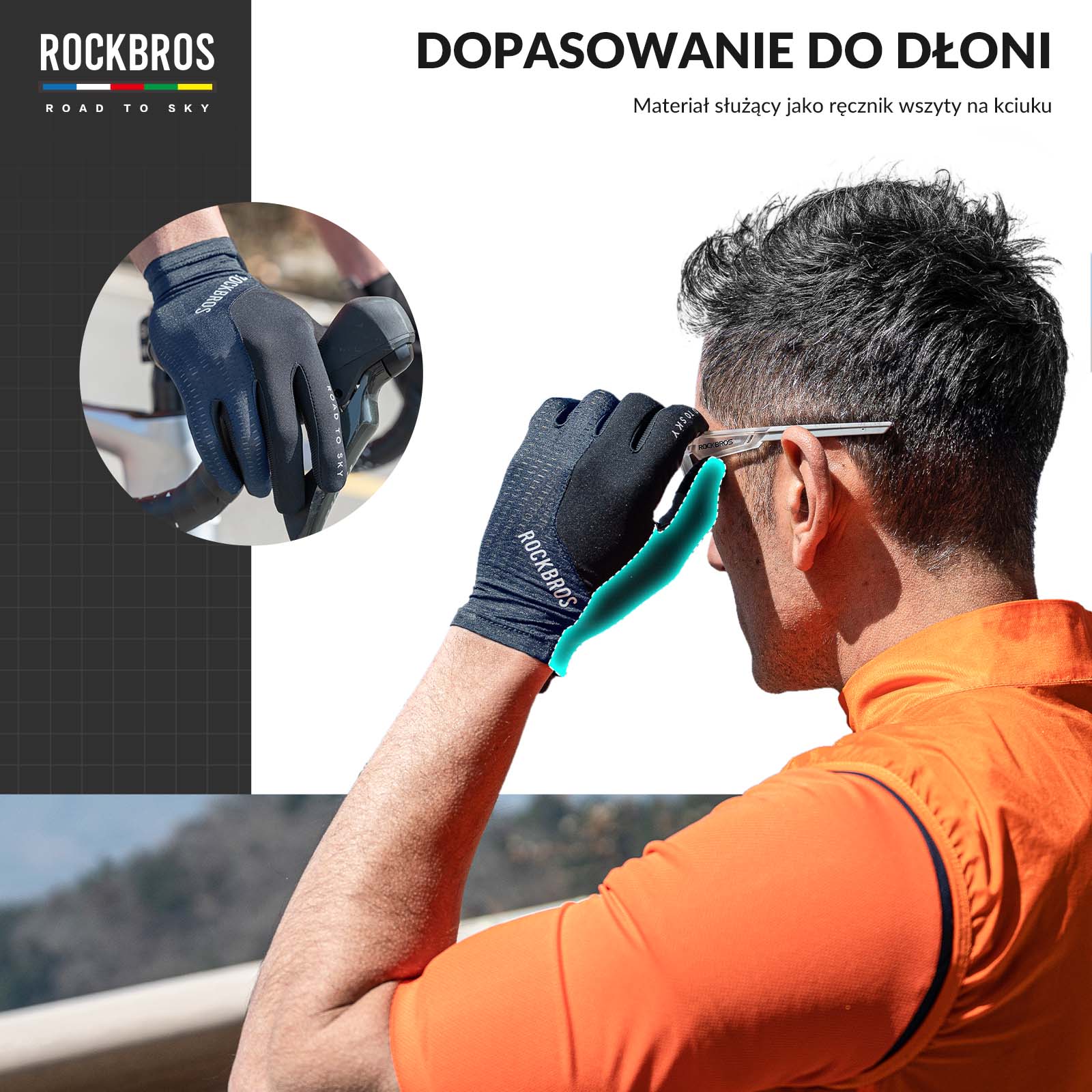 Rękawiczki Rowerowe Pełne Palce Dotykowe Oddychające Unisex Lato - Image 18