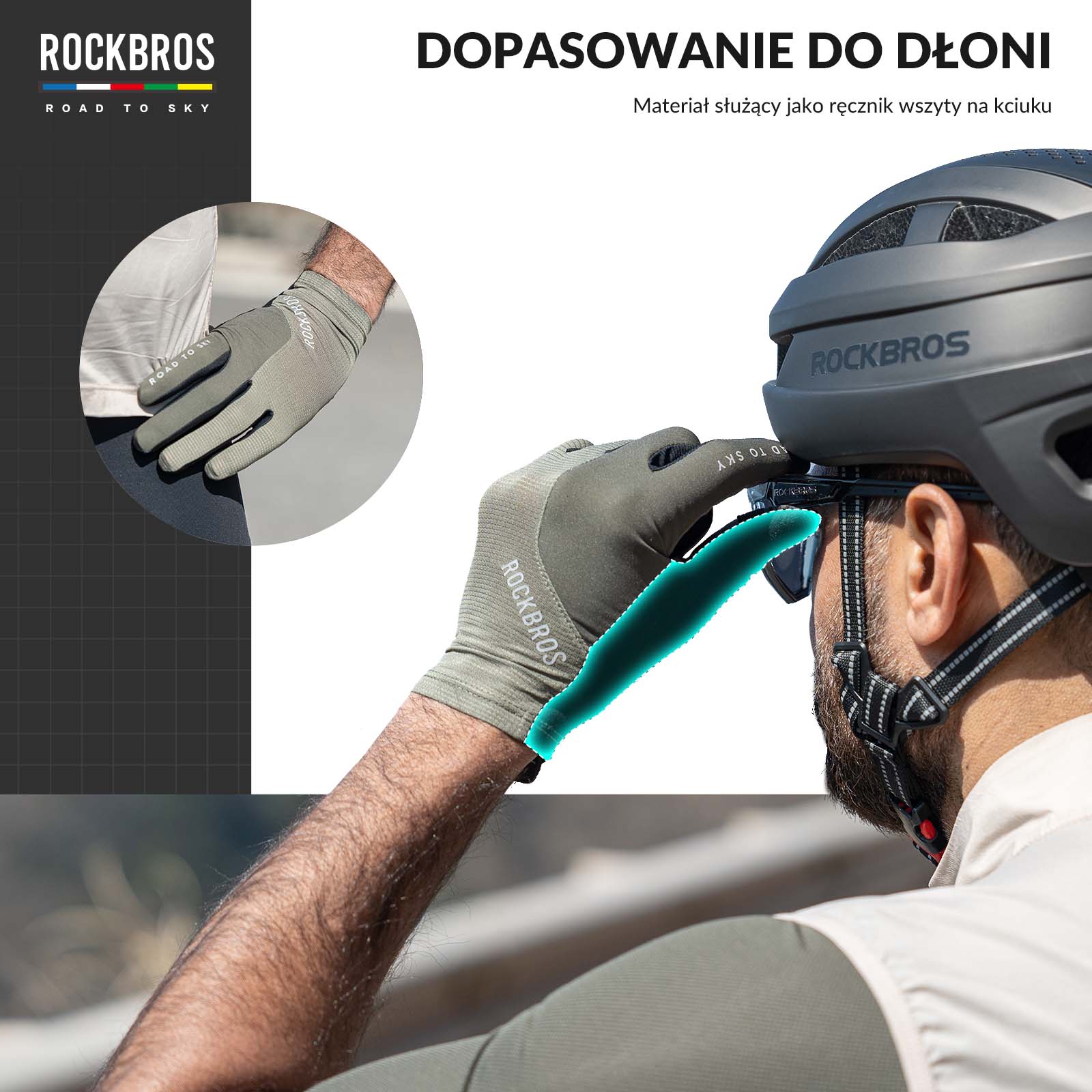 Rękawiczki Rowerowe Pełne Palce Dotykowe Oddychające Unisex Lato - Image 25