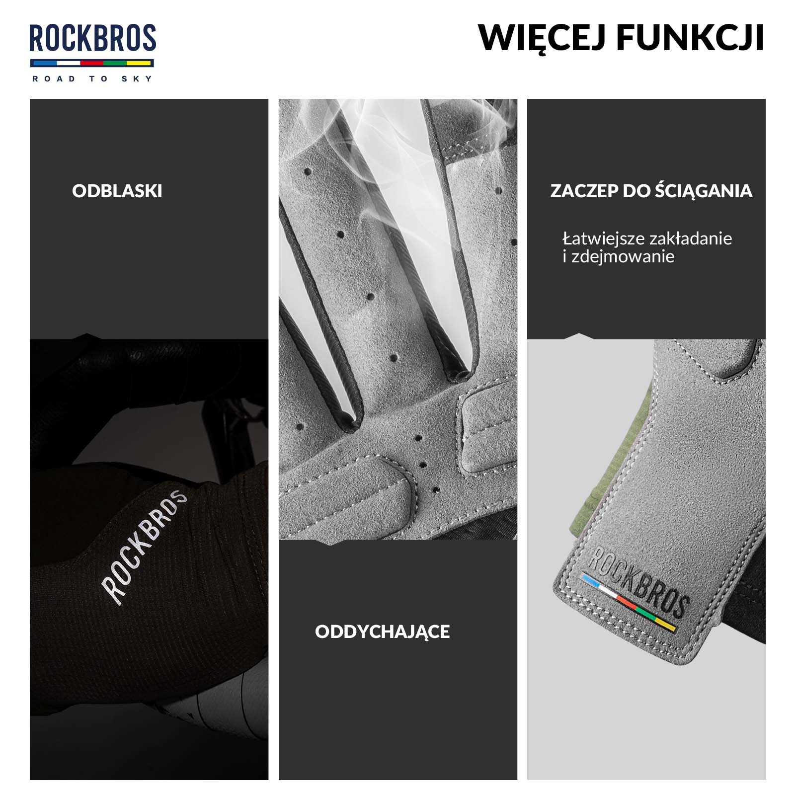 Rękawiczki Rowerowe Pełne Palce Dotykowe Oddychające Unisex Lato - Image 26
