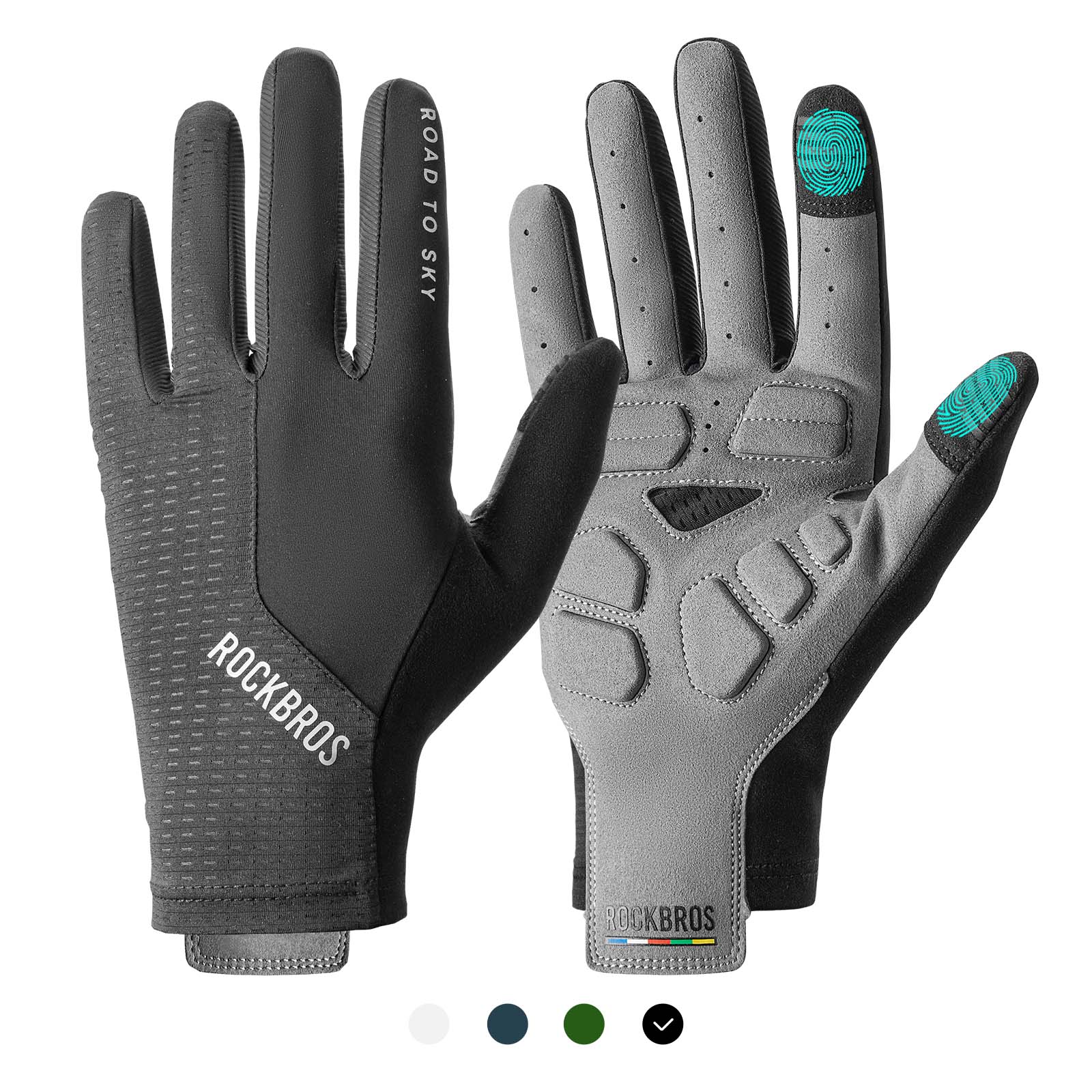 Rękawiczki Rowerowe Pełne Palce Dotykowe Oddychające Unisex Lato - Image 8