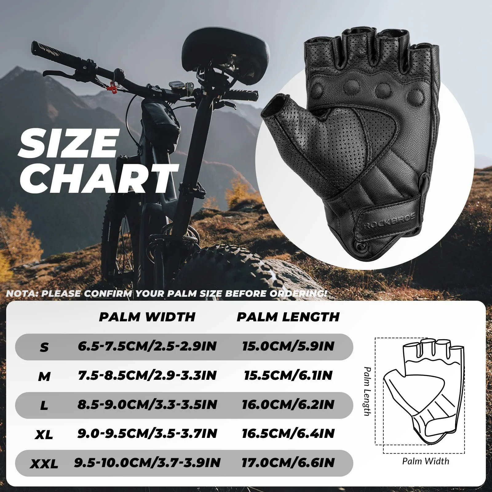 ROCKBROS Rękawiczki rowerowe Półpalczaste rękawiczki rowerowe Rękawiczki antypoślizgowe amortyzujące wstrząsy dla mężczyzn i kobiet MTB Road Bike - Image 2