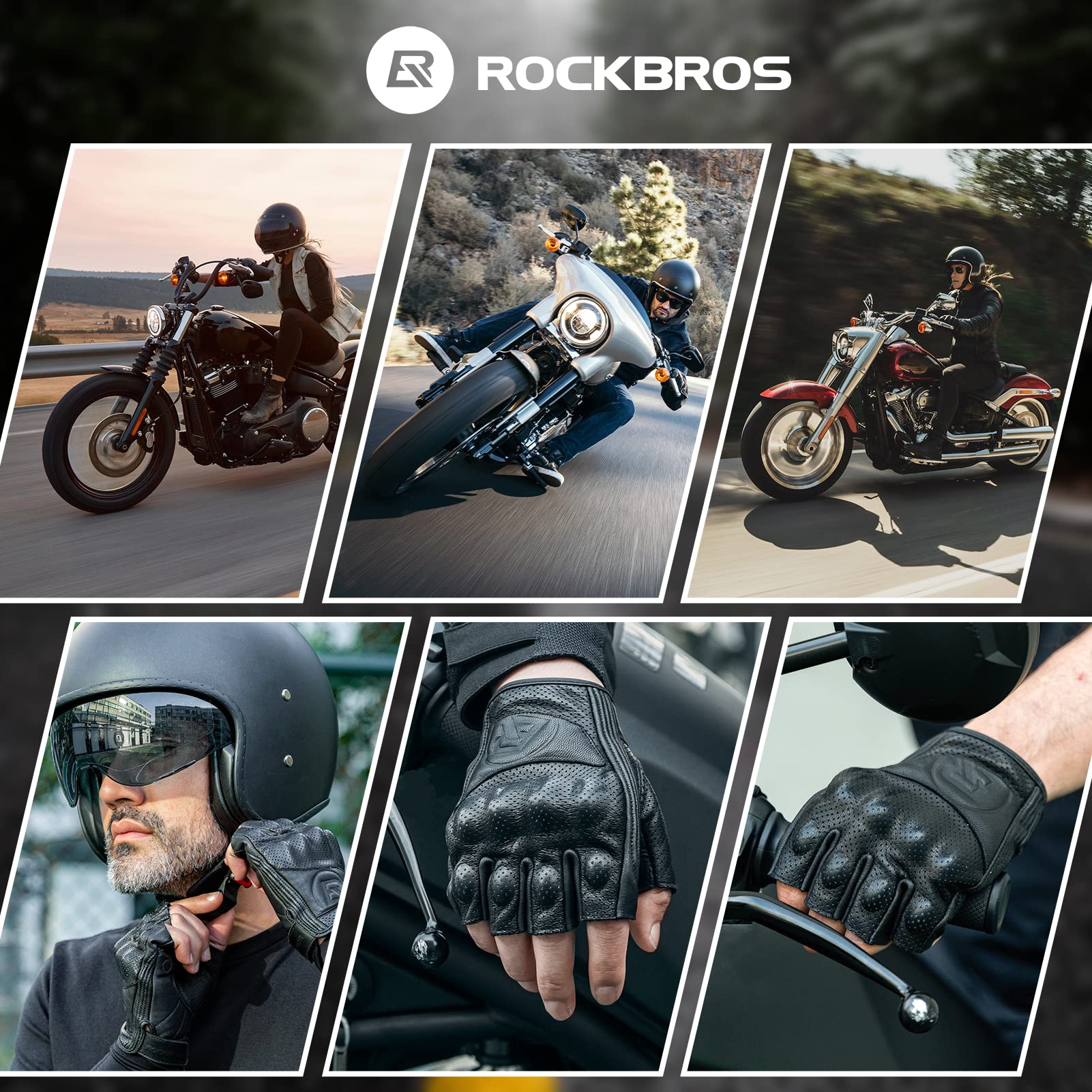 ROCKBROS Rękawiczki rowerowe Półpalczaste rękawiczki rowerowe Rękawiczki antypoślizgowe amortyzujące wstrząsy dla mężczyzn i kobiet MTB Road Bike - Image 3