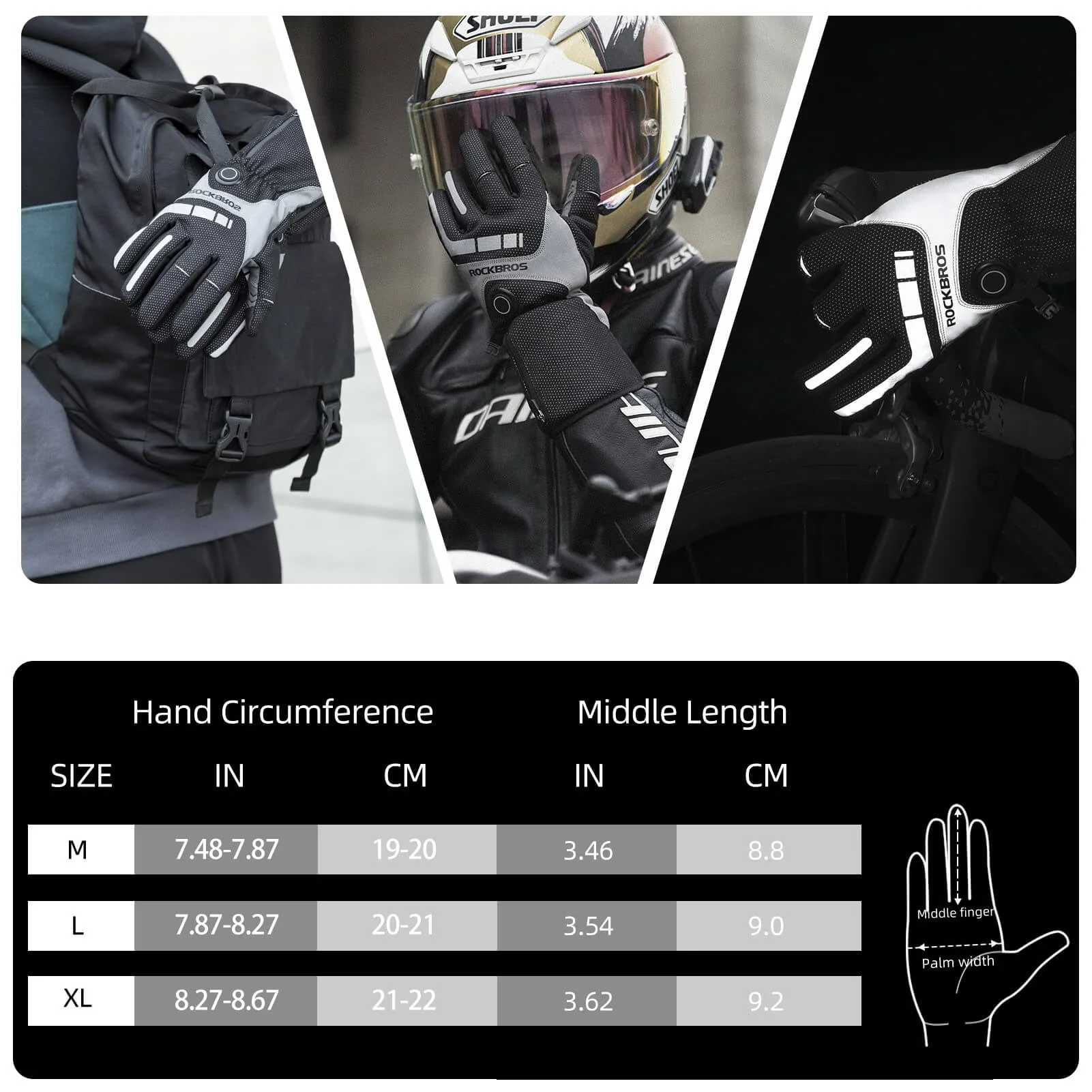 Rękawiczki Rowerowe Zimowe Podgrzewane Akumulator 5V Unisex M-XL - Image 7