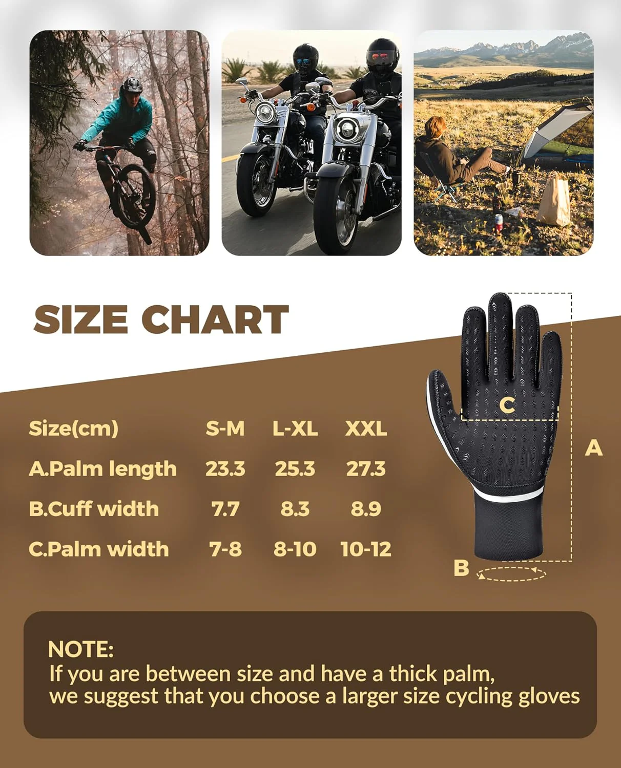 ROCKBROS Rękawiczki Rowerowe Zimowe Wodoodporne i Wiatroszczelne, Rękawiczki do Biegania Damskie Męskie, Rękawiczki Sportowe do MTB, Roweru Szosowego, Biegania i Rodsport - Image 6