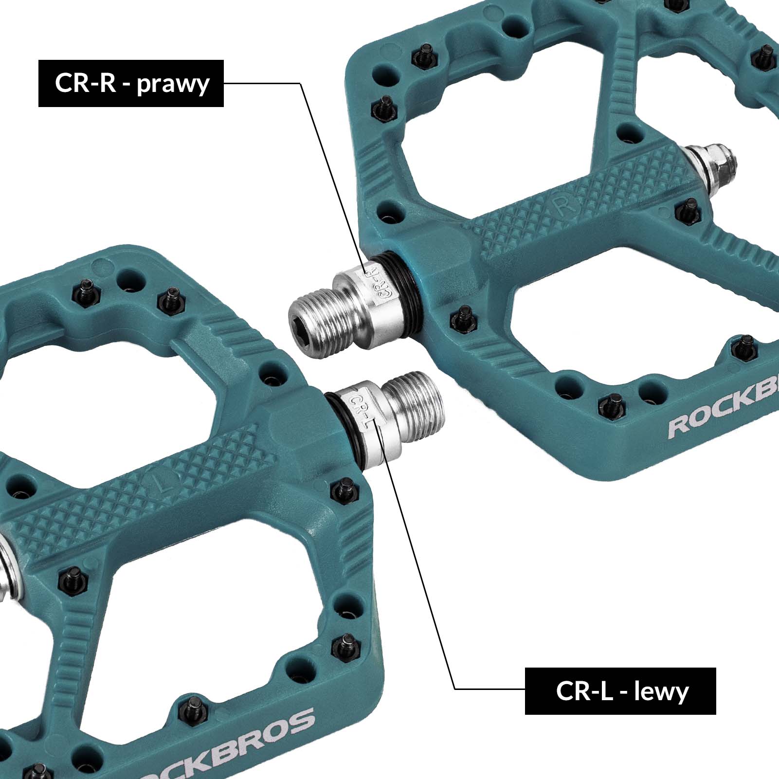 ROCKBROS Rowerowe Pedały Nylonowe Antypoślizgowe Odporne na Zużycie Pedały 9/16'' - Image 19