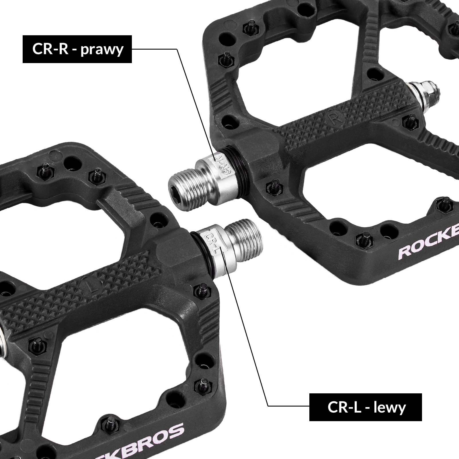 ROCKBROS Rowerowe Pedały Nylonowe Antypoślizgowe Odporne na Zużycie Pedały 9/16'' - Image 6