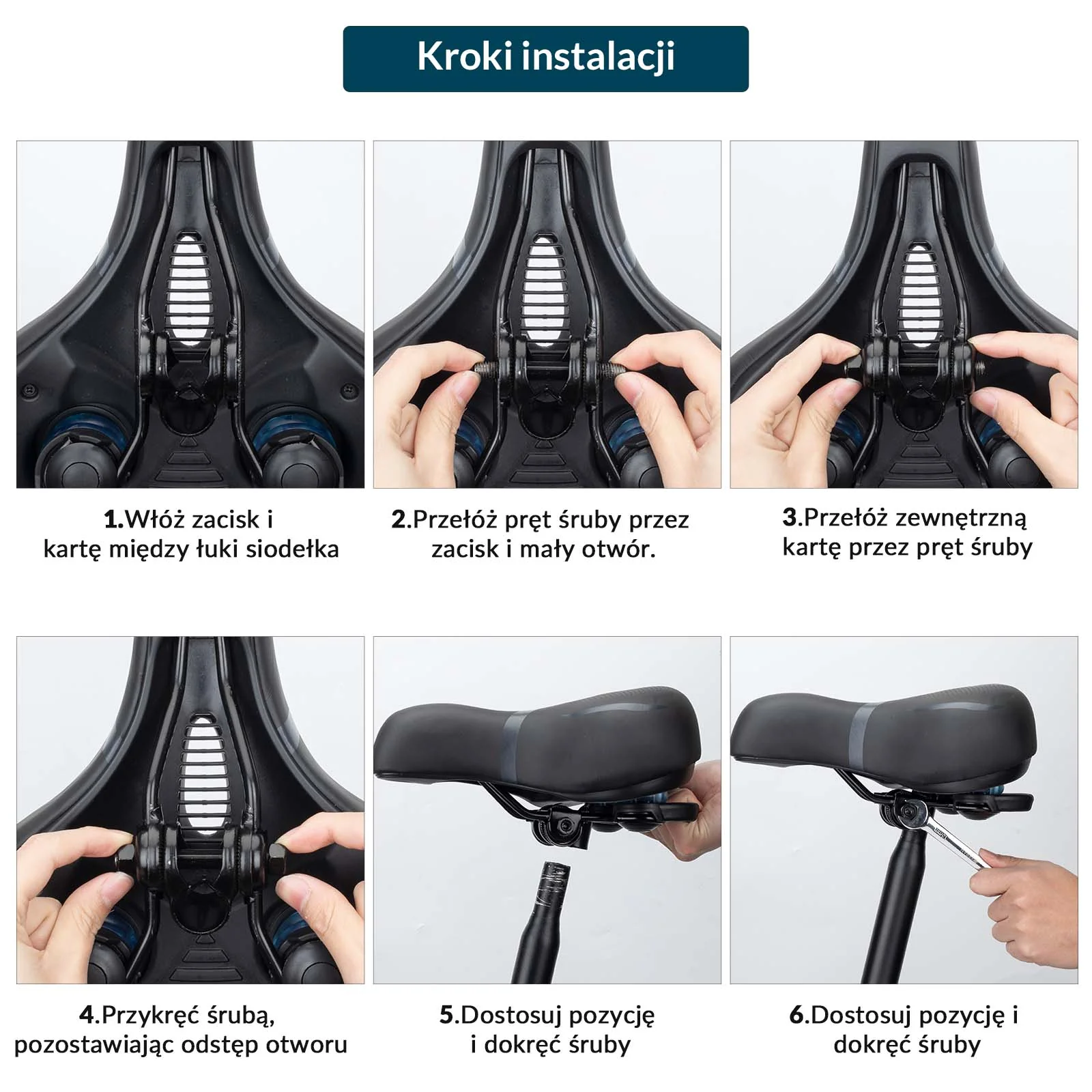 Siodełko Rowerowe Ergonomiczne Wygodne Szerokie Amortyzujące - Image 14