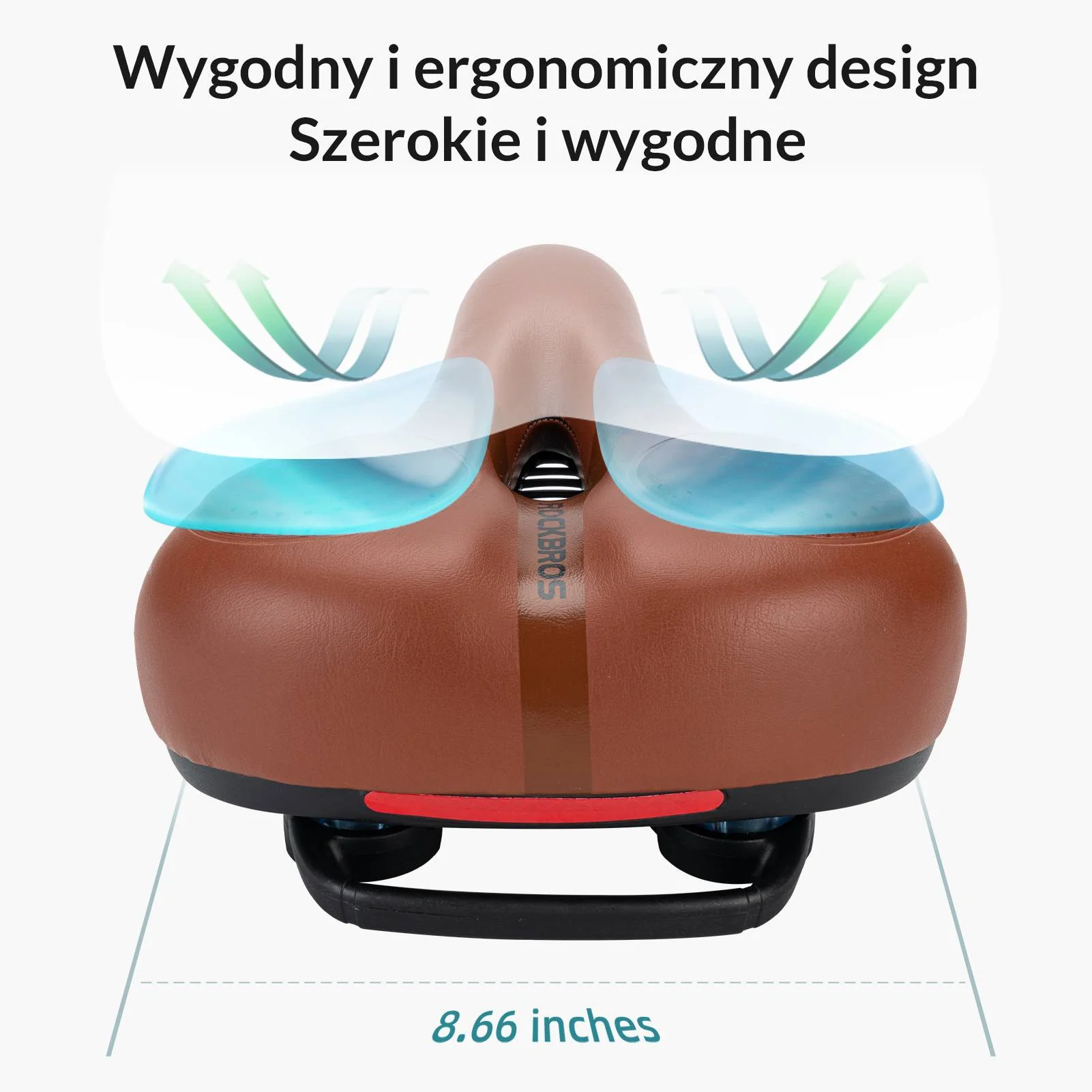 Siodełko Rowerowe Ergonomiczne Wygodne Szerokie Amortyzujące - Image 4
