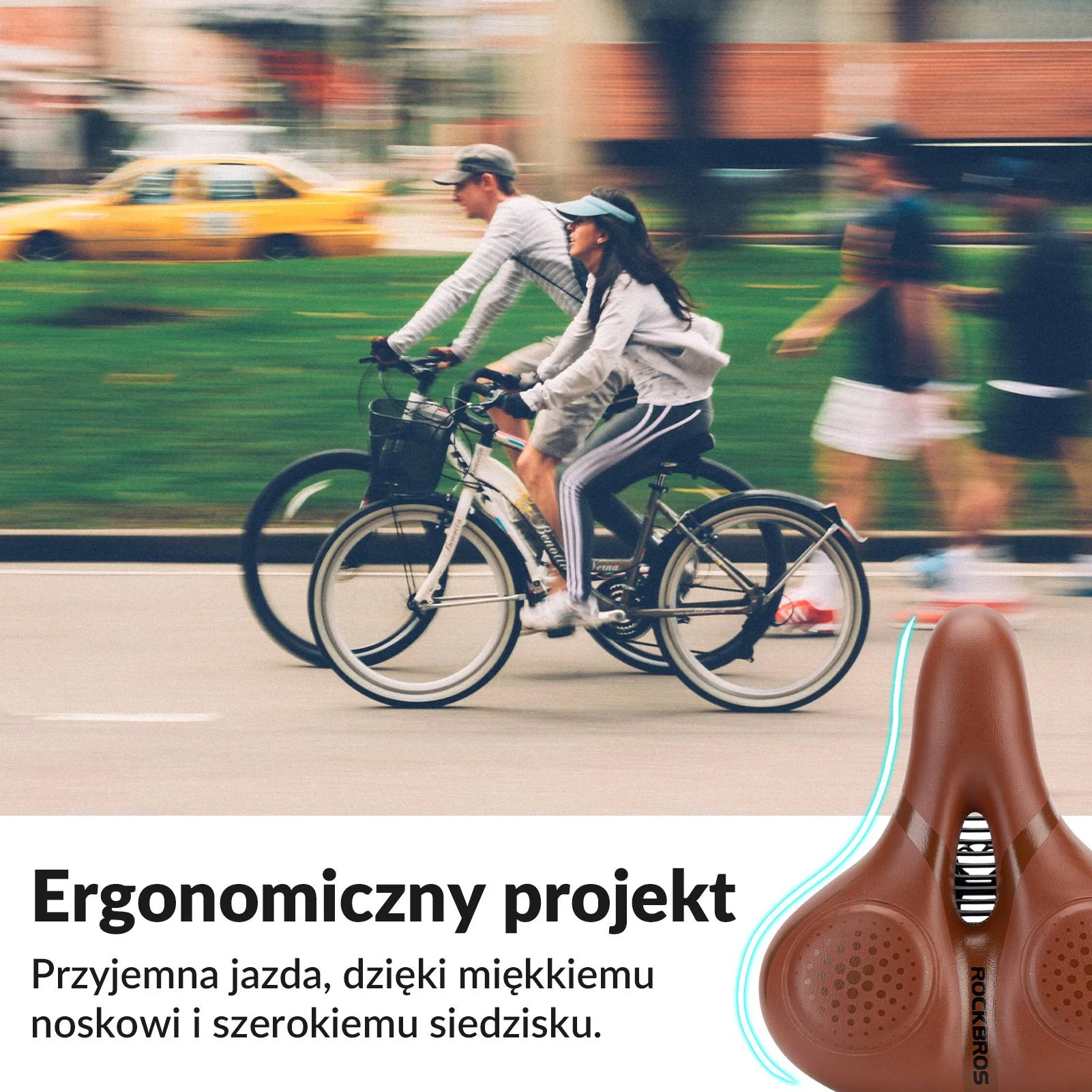 Siodełko Rowerowe Ergonomiczne Wygodne Szerokie Amortyzujące - Image 6