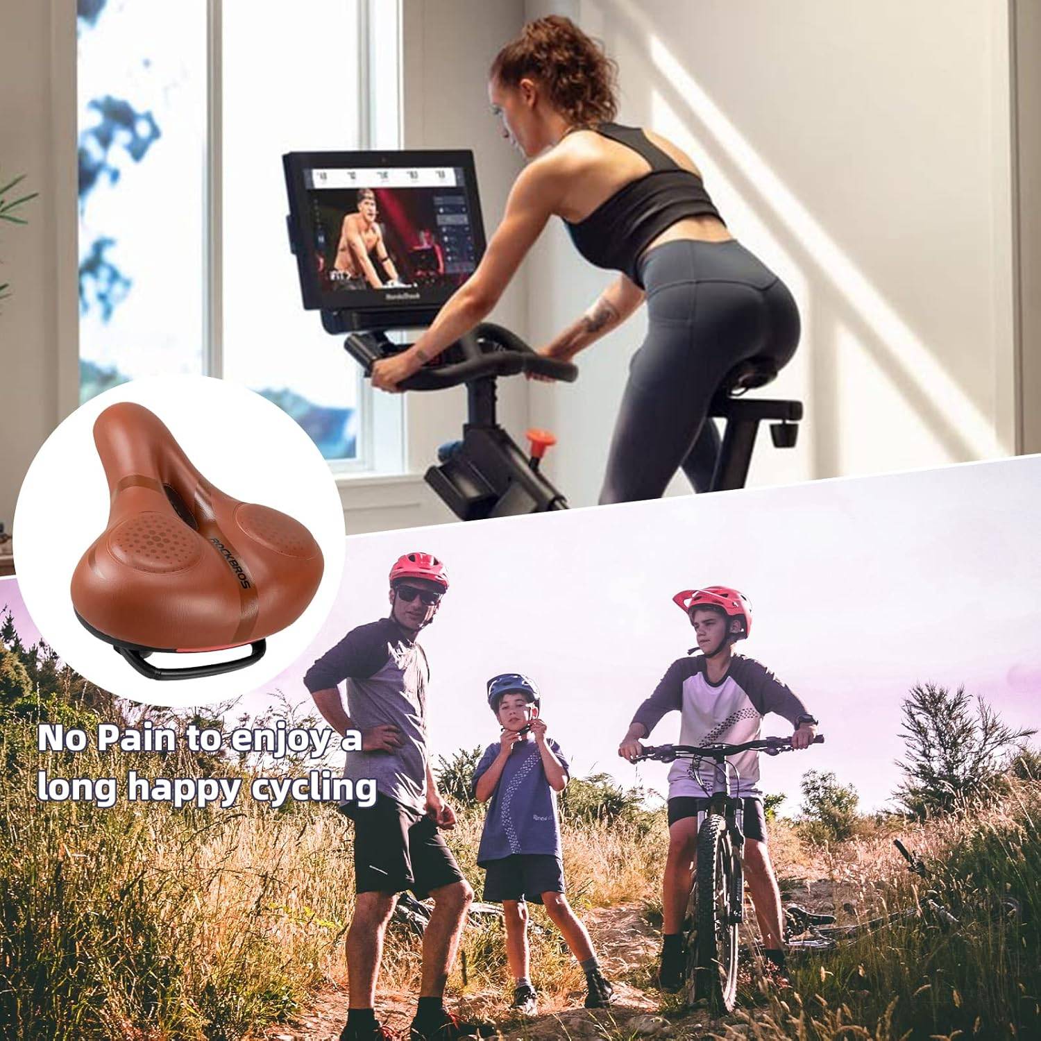 Siodełko Rowerowe Ergonomiczne Wygodne Szerokie Amortyzujące - Image 7