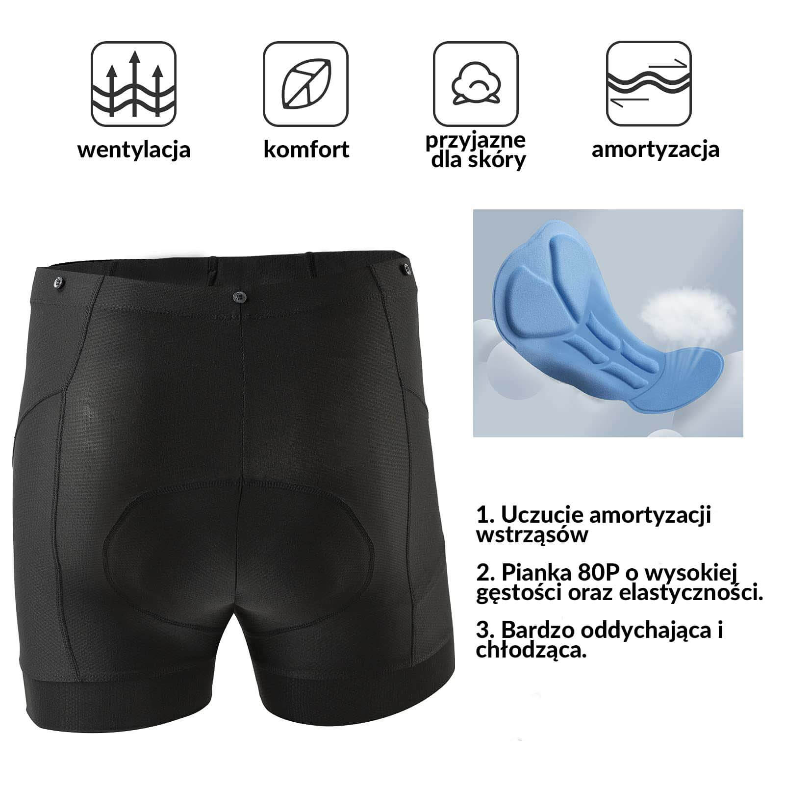 ROCKBROS Spodnie Rowerowe z Wkładką 4D Oddychające i Szybkoschnące - Image 4
