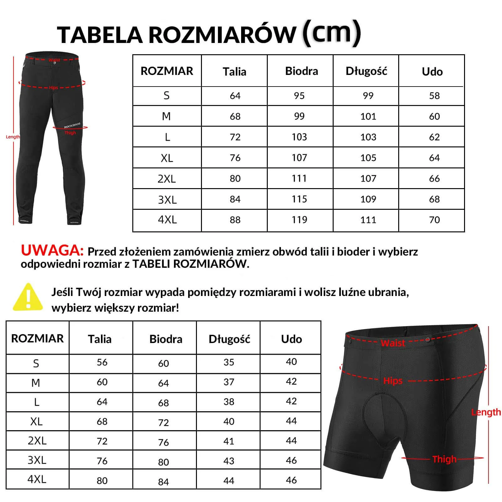 ROCKBROS Spodnie Rowerowe z Wkładką 4D Oddychające i Szybkoschnące - Image 5