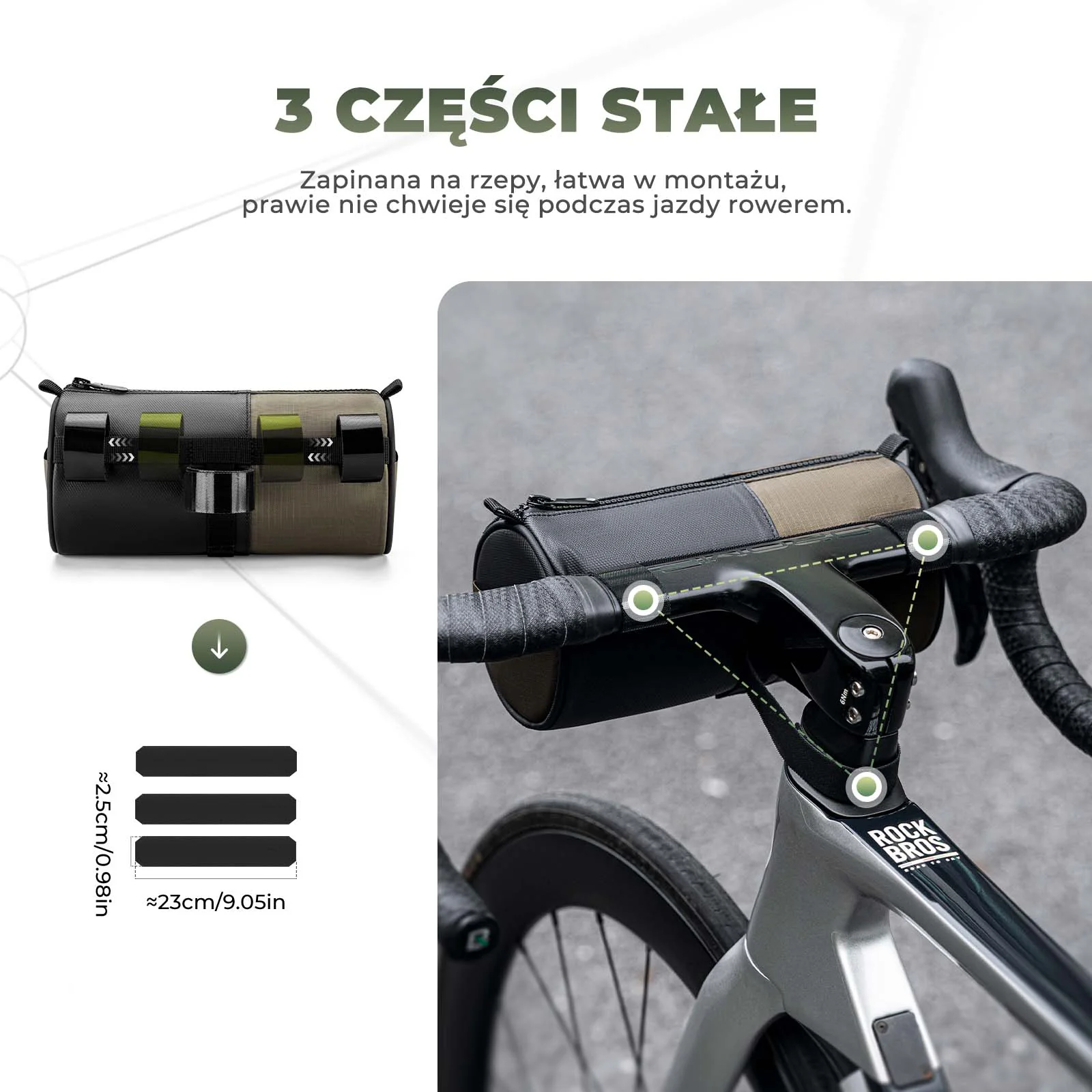 Odblaskowa Torba na Kierownicę z Paskiem 1,7 L - Image 3
