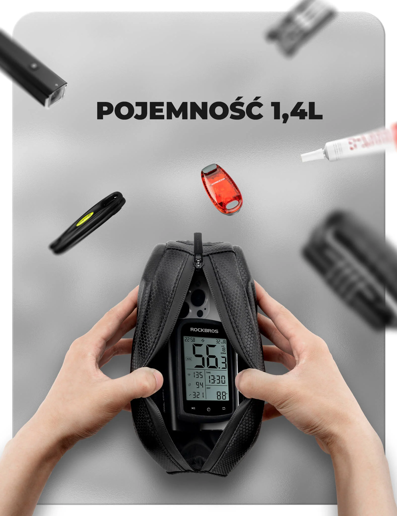 Torba na Ramę Roweru 1,4L Trwały i o Dużej Pojemności-076 - Image 5