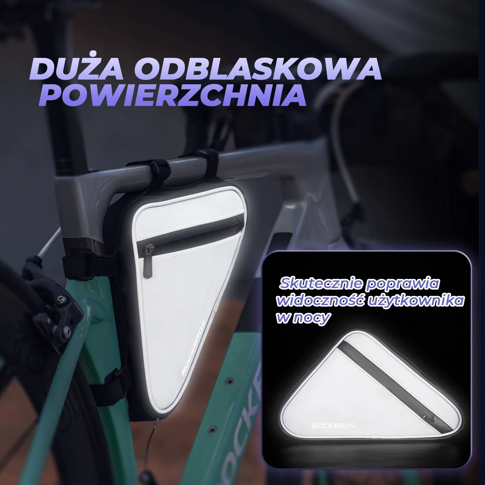 Torba na Ramę Roweru Odblaskowy Trójkąt 0,9L-B120 - Image 4