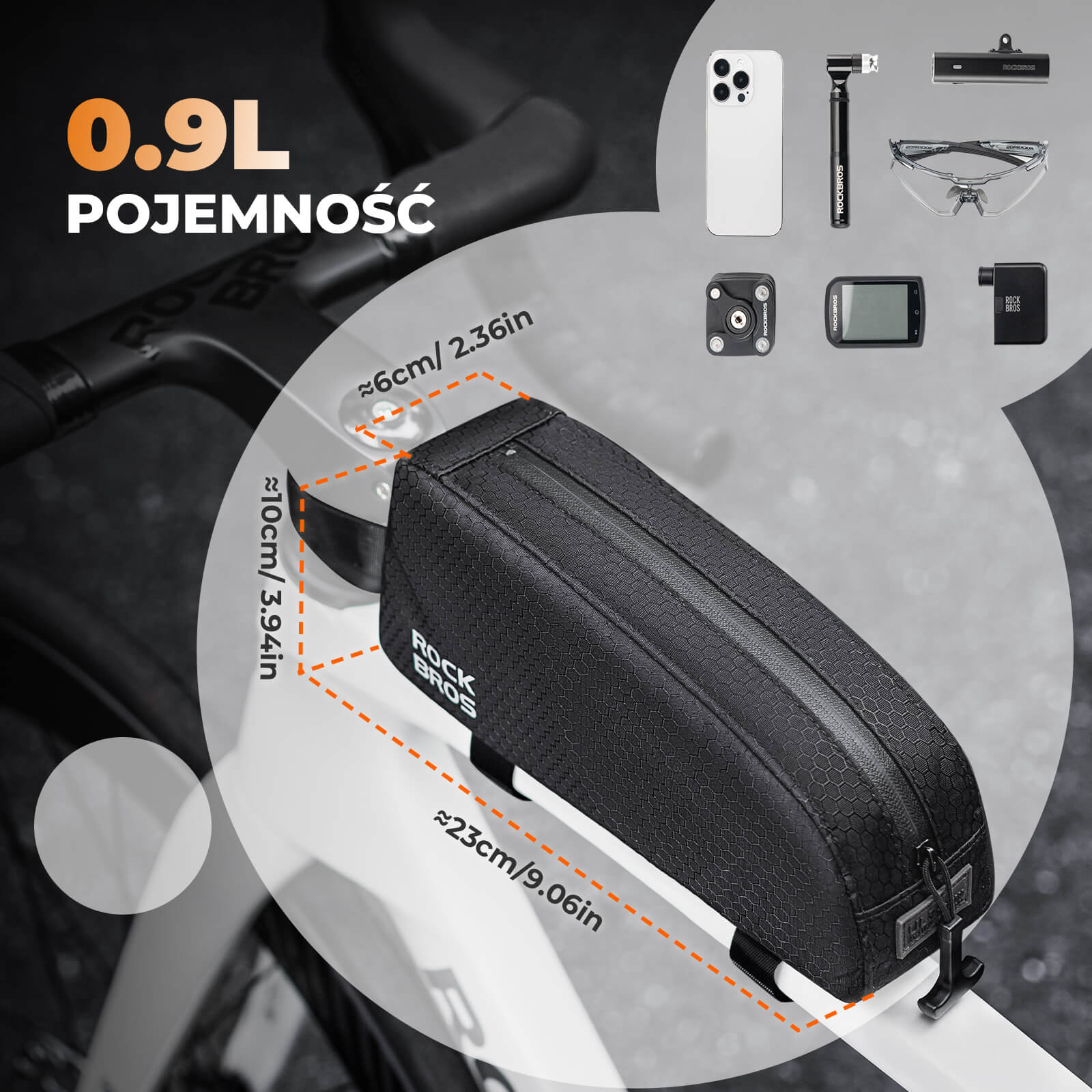 Torba na ramę roweru Odblaskowa Wąska Krawędź-077 - Image 2