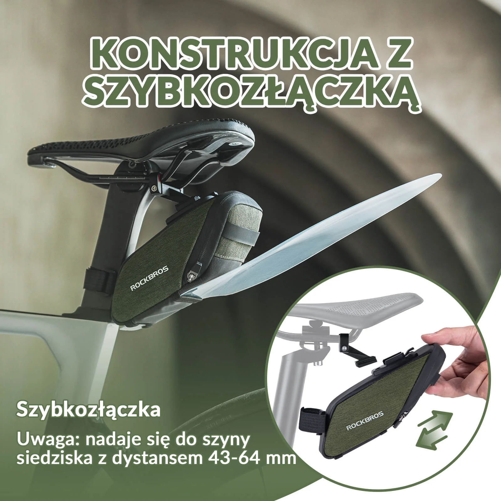 Torba Podsiodłowa z Błotnikami PVC do Roweru -C53 - Image 5