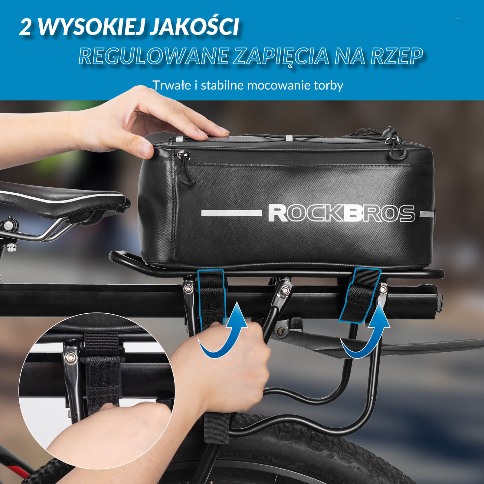 Sakwa Rowerowa na Bagażnik z Pokrowcem i Odblaskami - Image 6