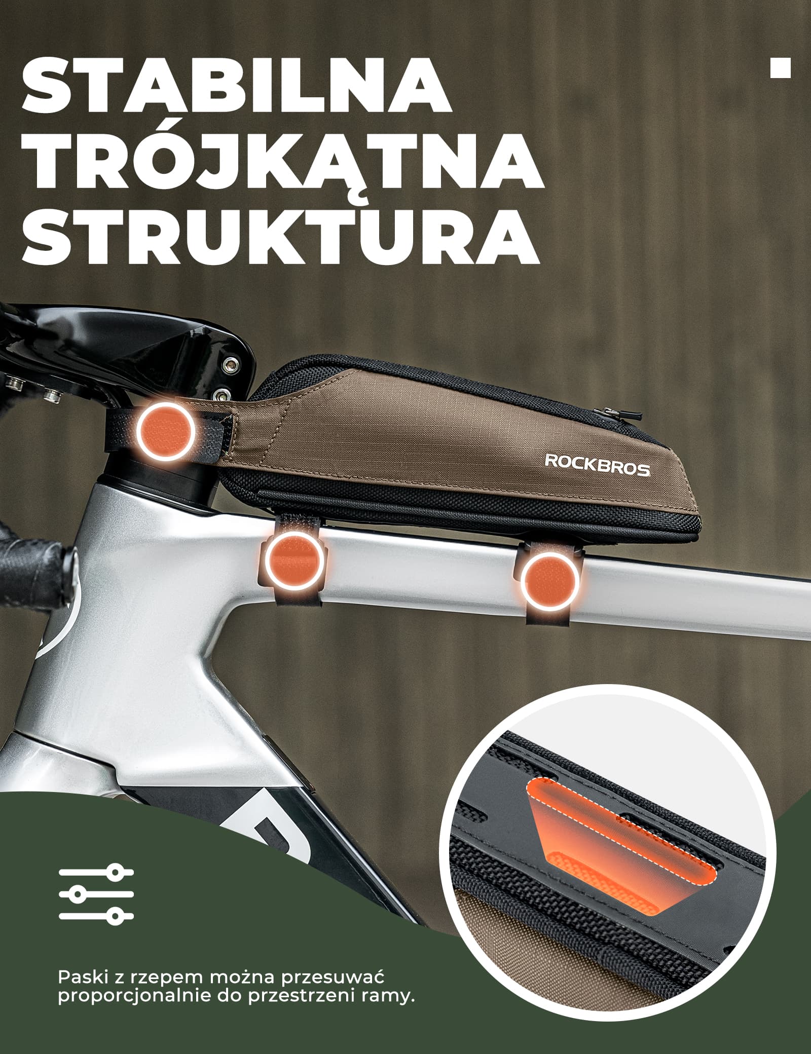 Torba Rowerowa na Ramę Torby pod ramę Odblaskowa 0.65/1.4L - Image 8