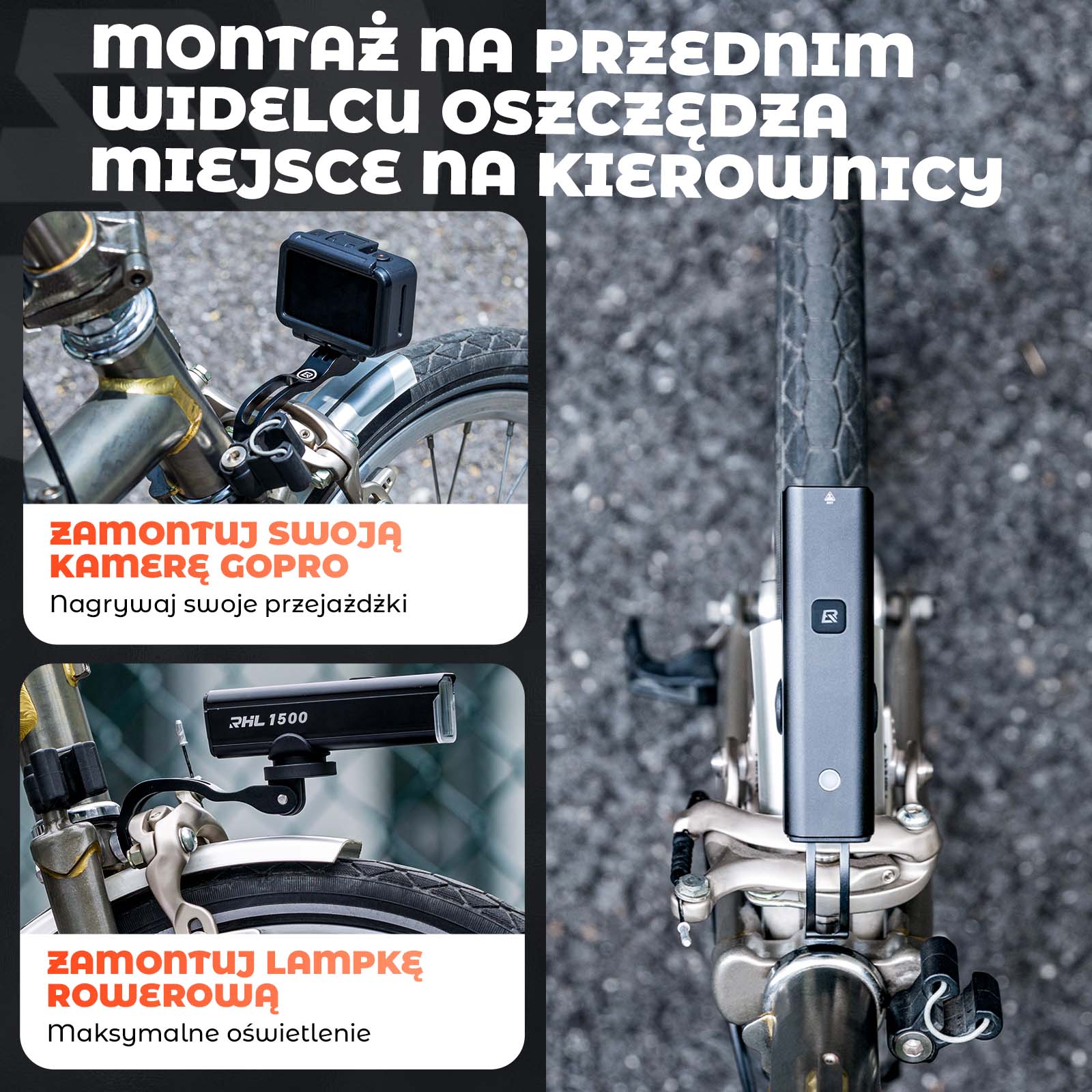 Uchwyt na Lampkę Rowerową Przednią Uniwersalny do Przedniego Widelca - Image 5
