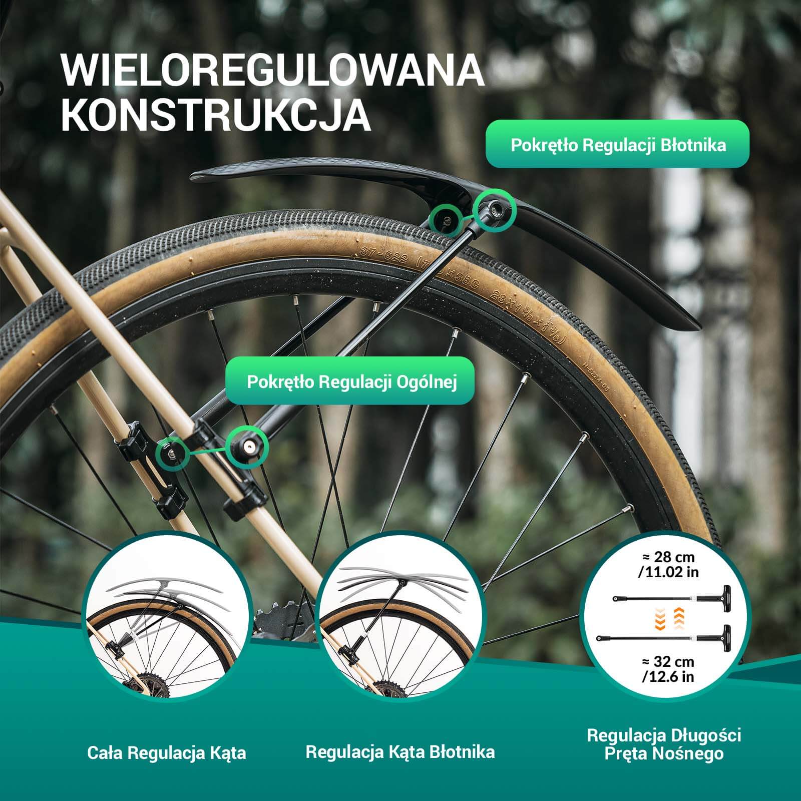 Błotnik Rowerowy na Przód / Tył 700C przedni tylny 28" - Image 3
